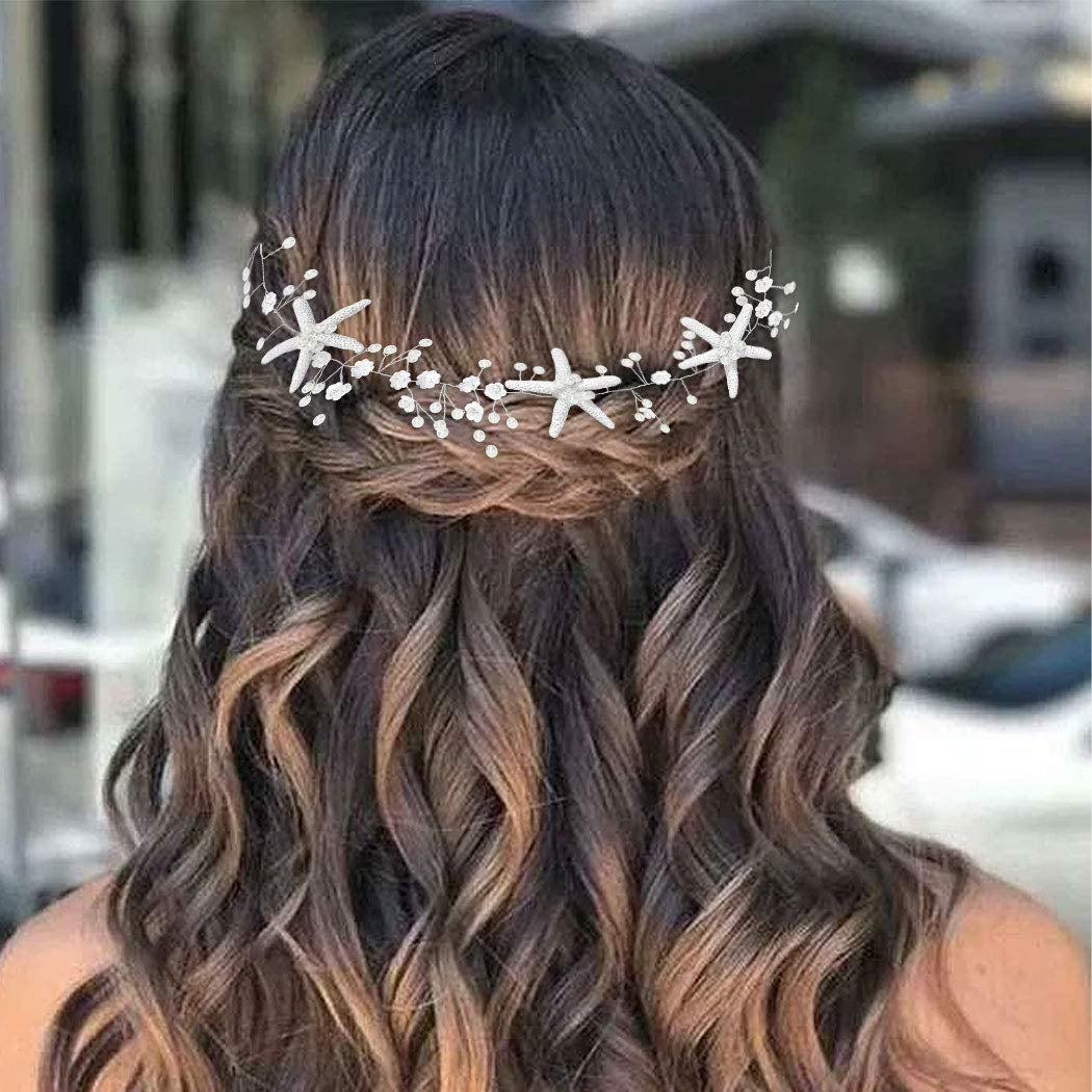 Shells Bridal hair vine, Beach Wedding, Shell Headpiece, hair vine, bridal outlets hair vine, Starfish Hairpiece, beach headpiece, wedding hairpiece