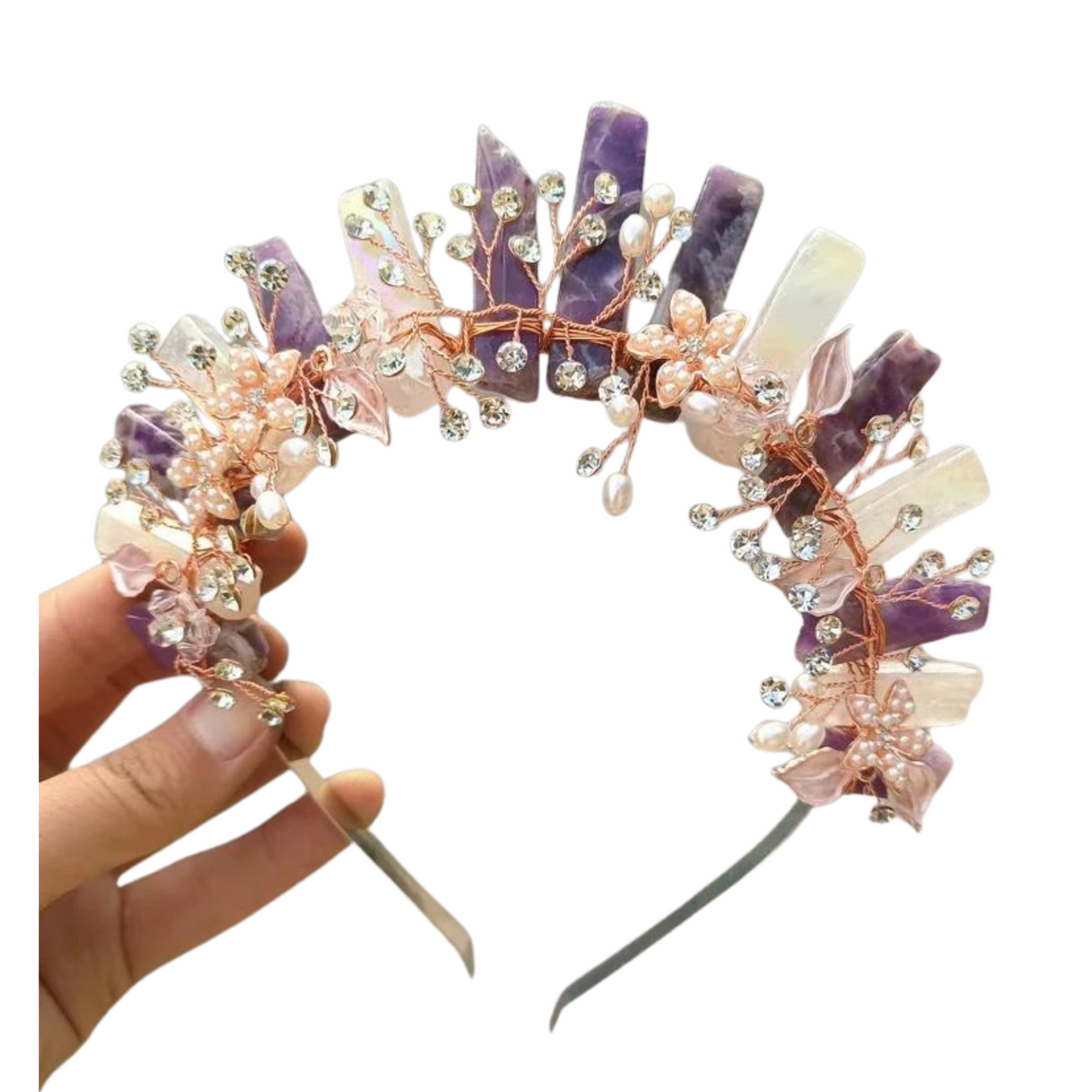 Mystical Raw Quartz Crystal Crown