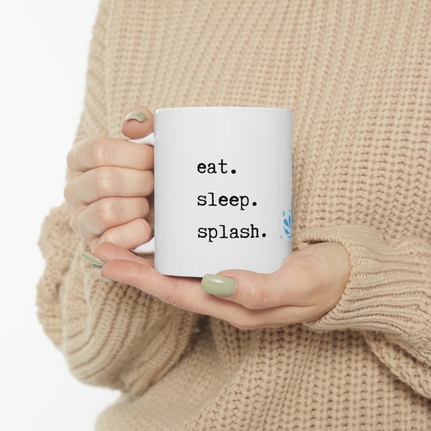 Eat. Sleep. Splash. Mermaid Ceramic Mug 11oz