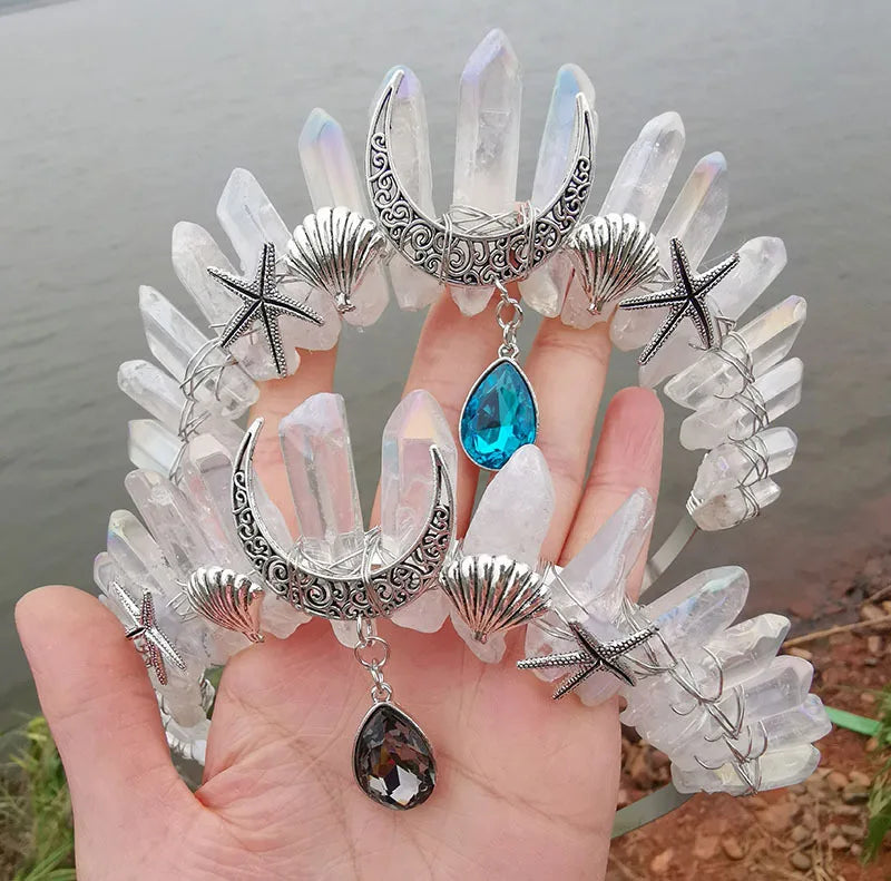 Mystical Mermaid Moon Crystal Crown