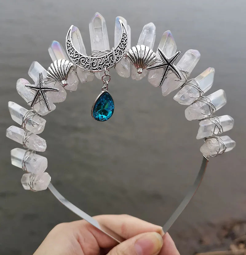 Mystical Mermaid Moon Crystal Crown