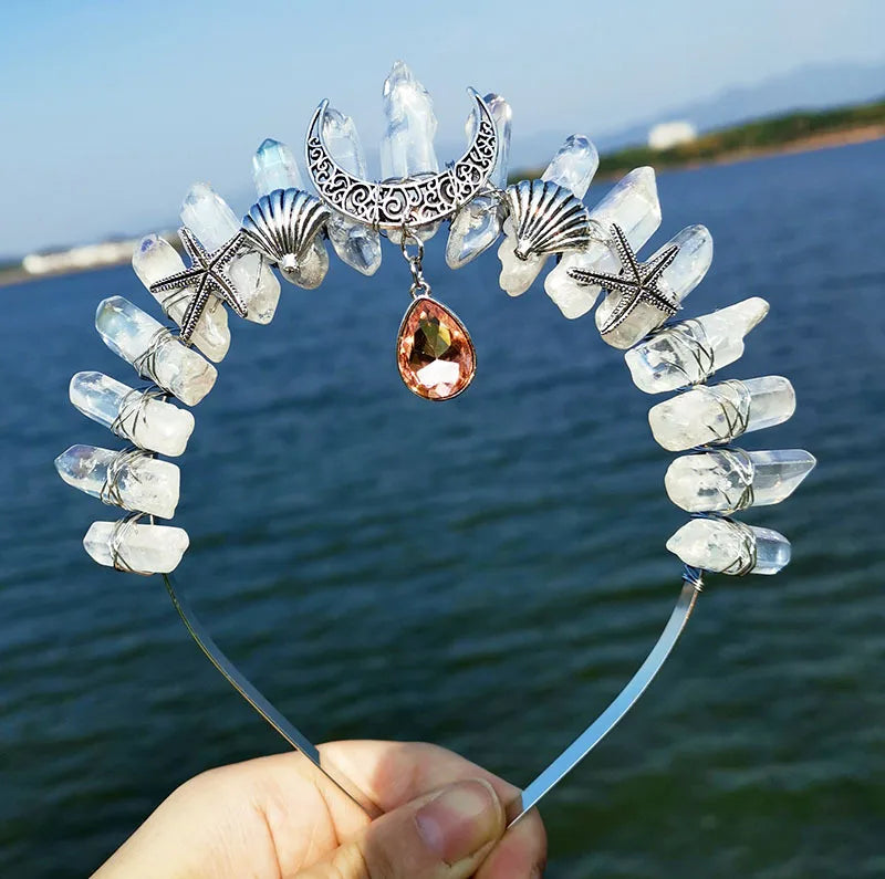 Mystical Mermaid Moon Crystal Crown