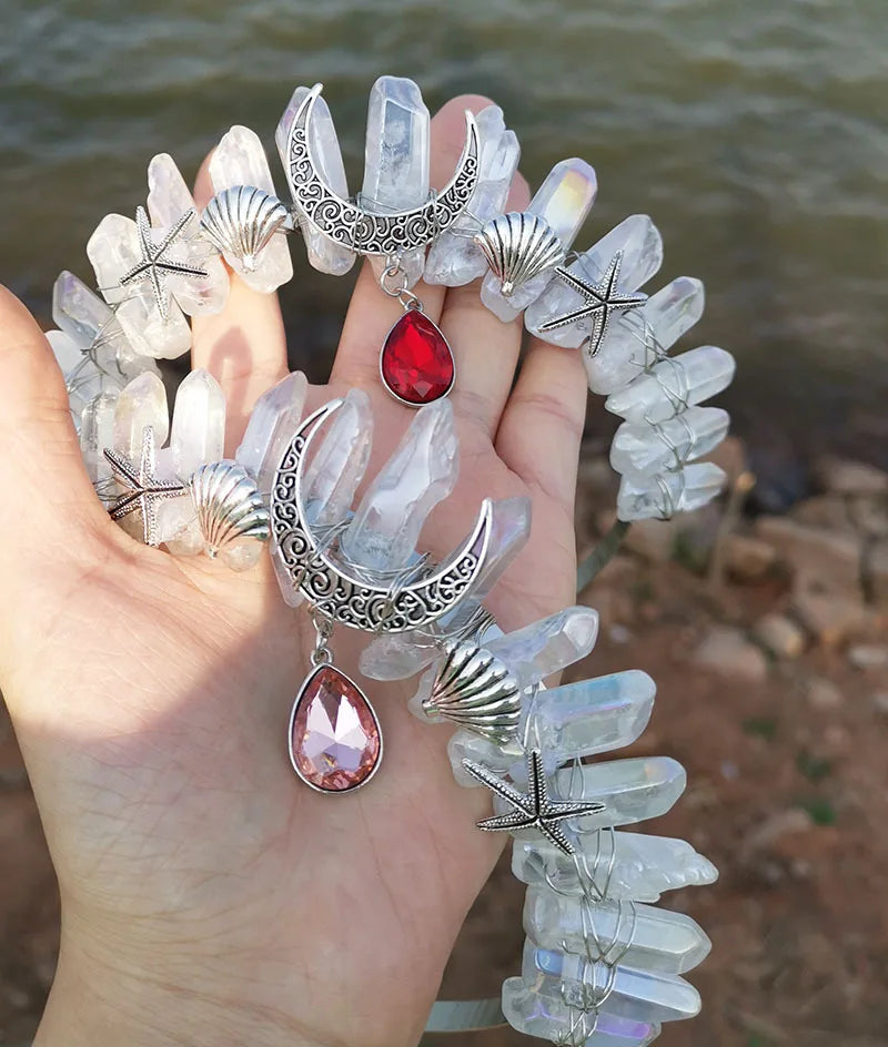 Mystical Mermaid Moon Crystal Crown