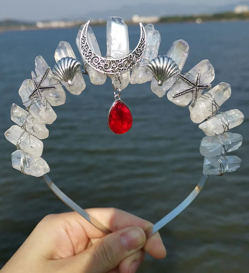 Mystical Mermaid Moon Crystal Crown