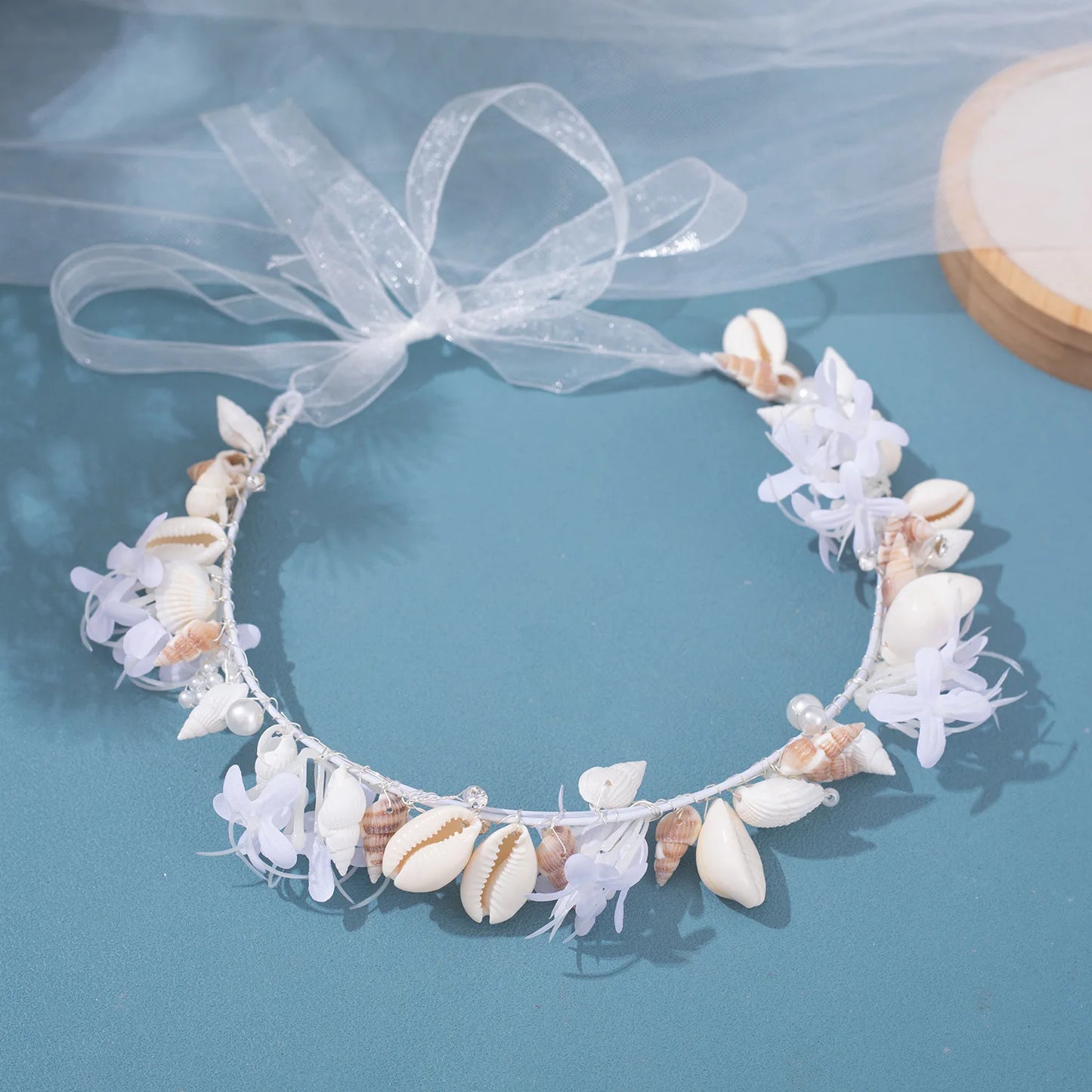 Handmade Pearl and Conch Tiara