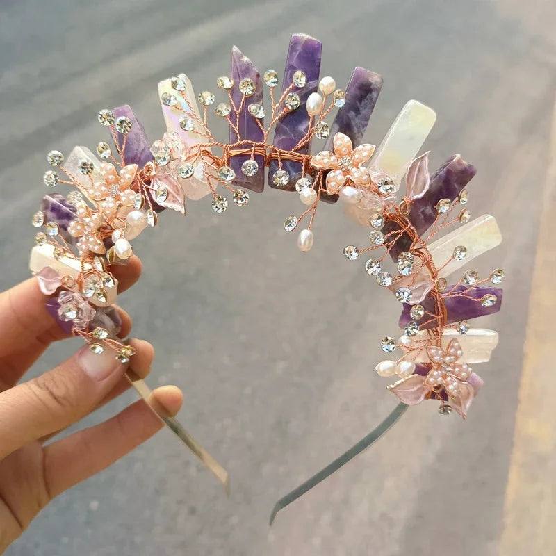 Mystical Raw Quartz Crystal Crown