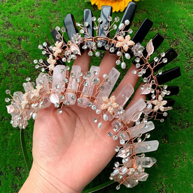 Mystical Raw Quartz Crystal Crown