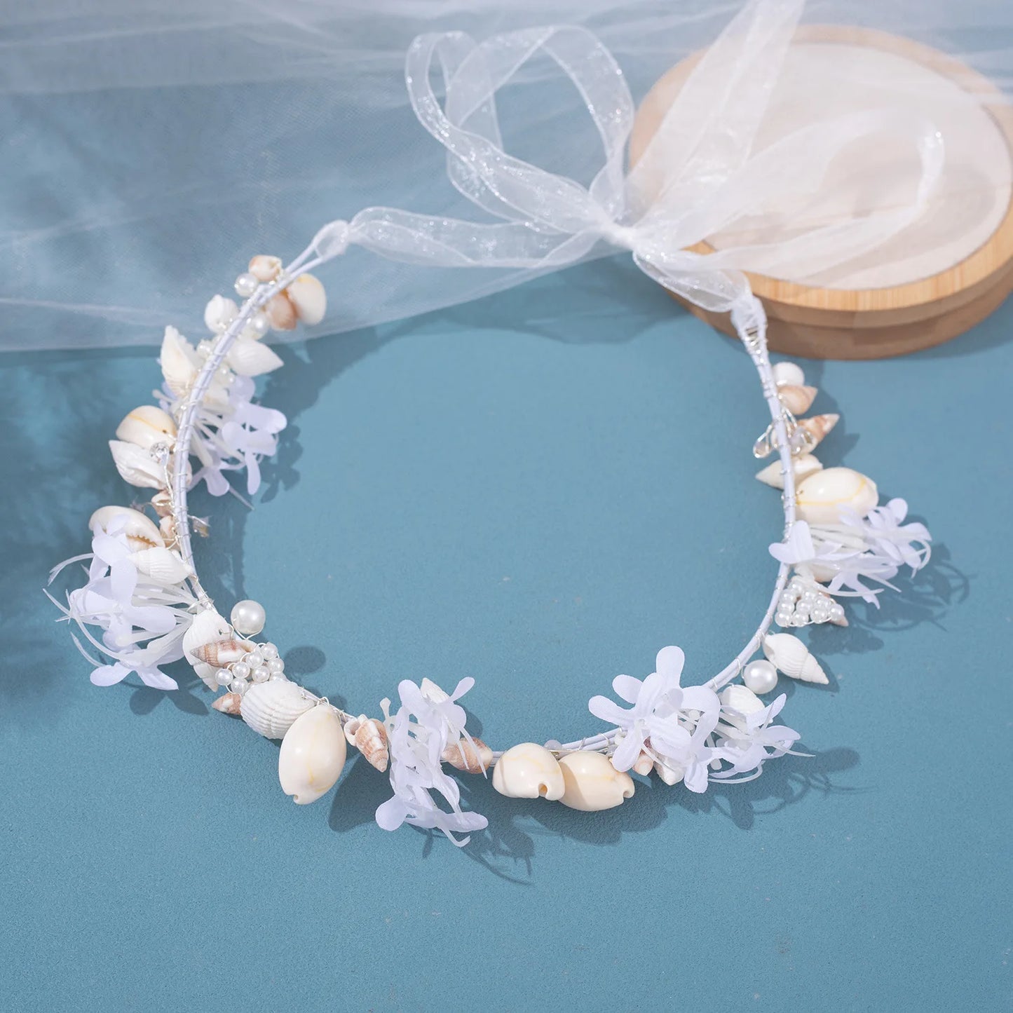 Handmade Pearl and Conch Tiara