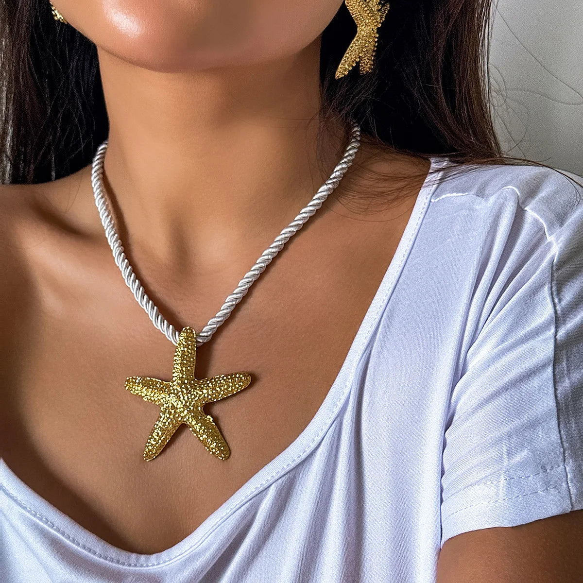 Exaggerated Starfish Dangle Earrings/Pendant