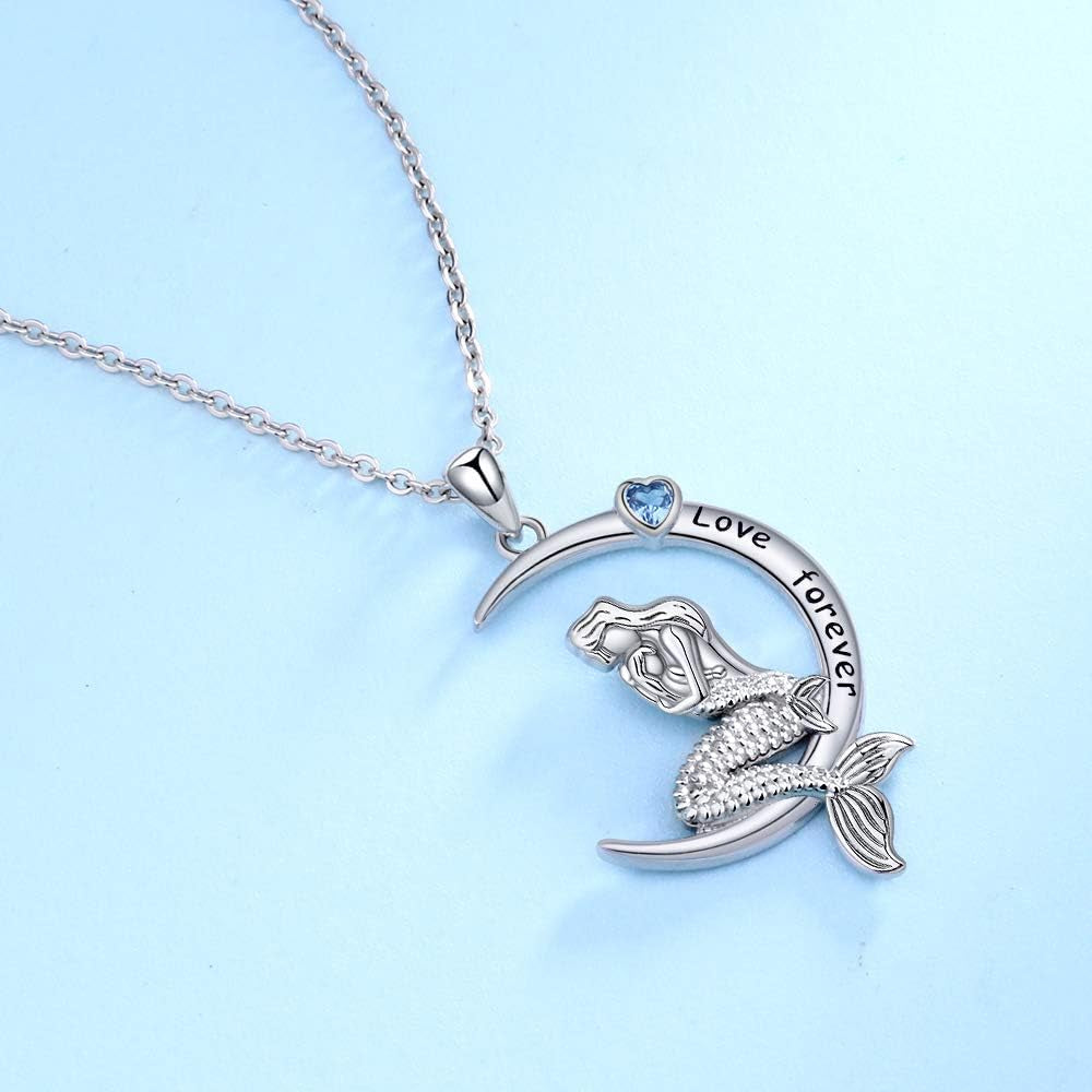 Cherish Endless Love with Mermaid Moon Necklace