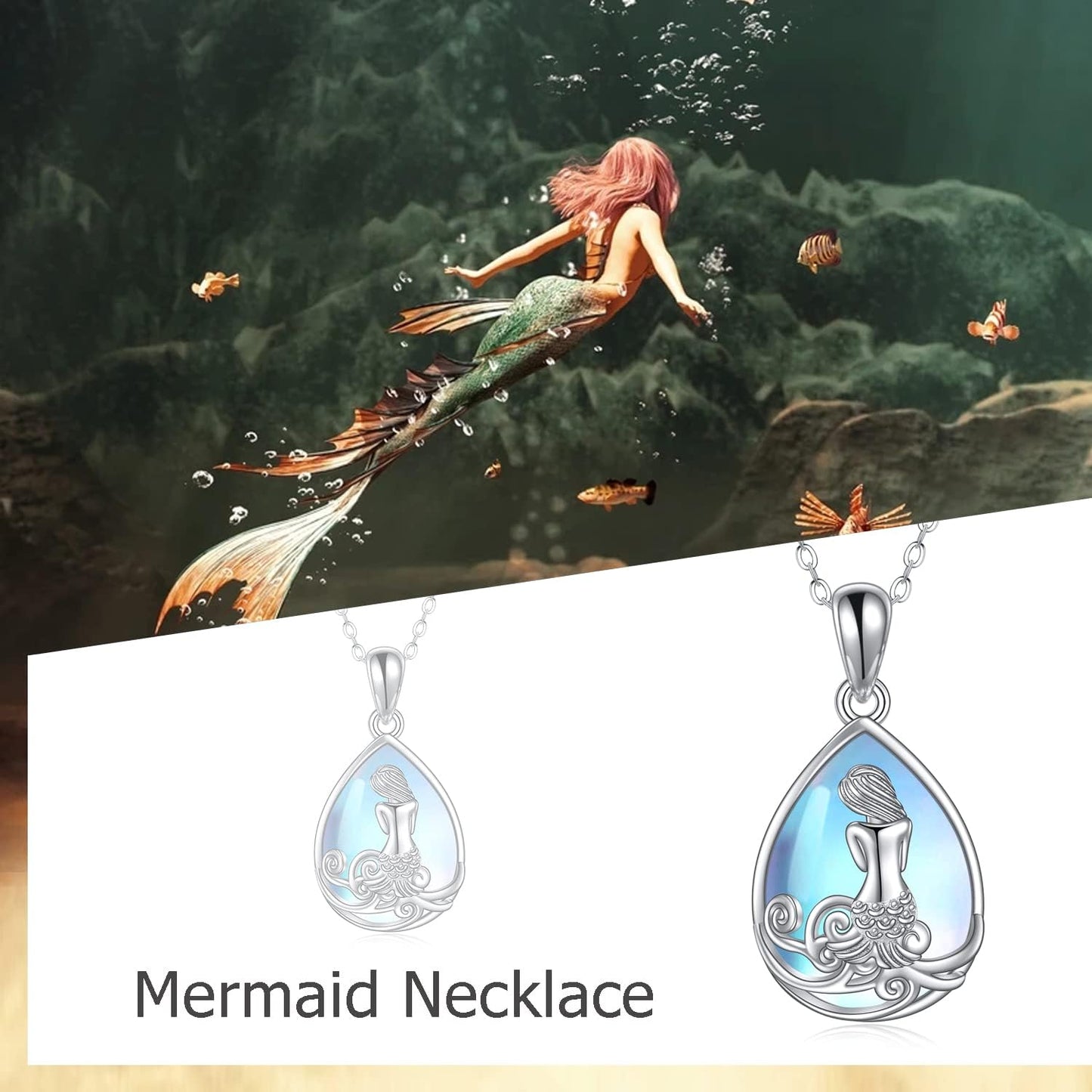 Embrace Oceanic Elegance: Sterling Silver Mermaid Necklace