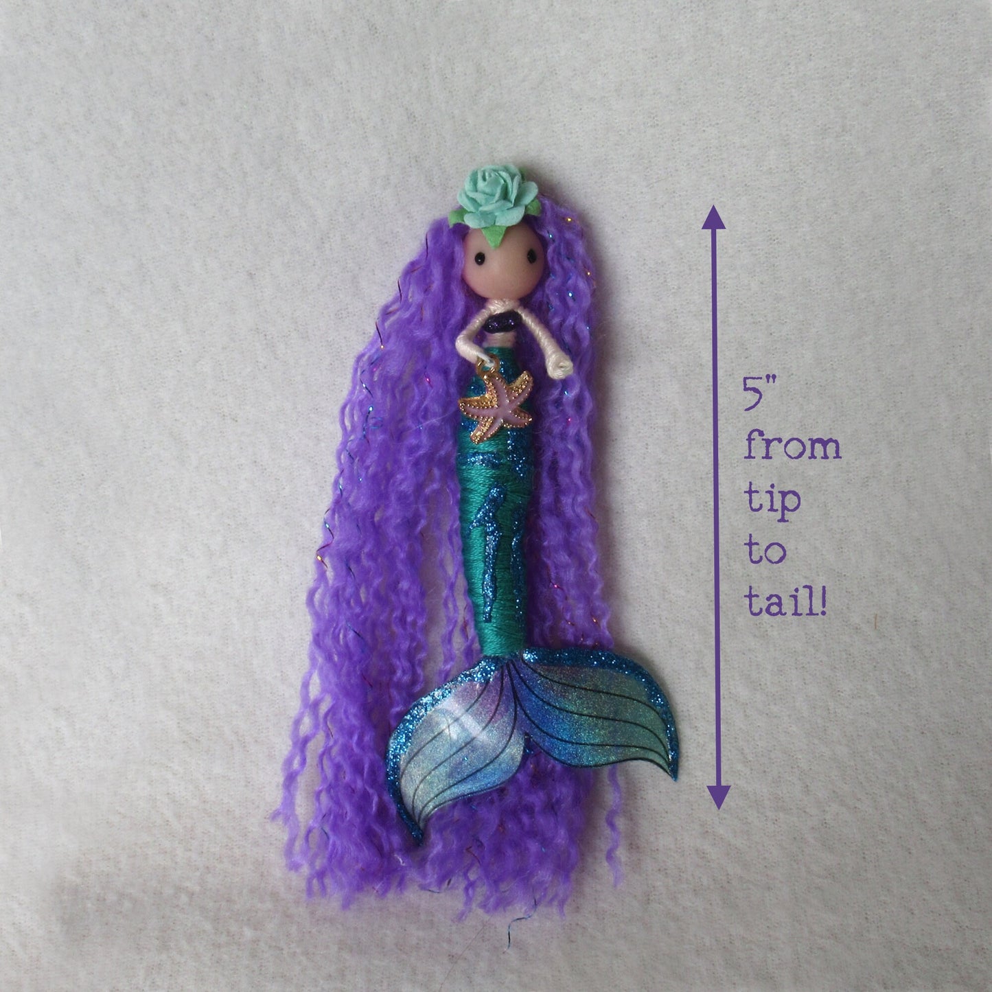 Lavender Enchantress: A whimsical mermaid ornament