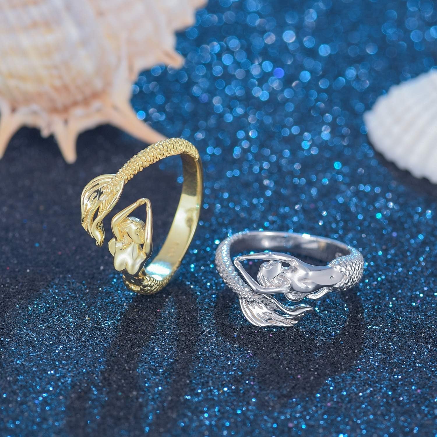 Sterling Silver S925 Mermaid Beauty Mermaid Ring