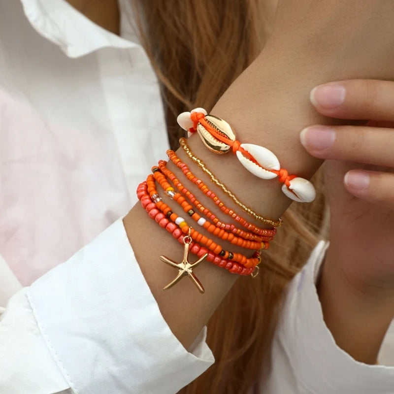 Bohemian Starfish Bracelet Ensemble