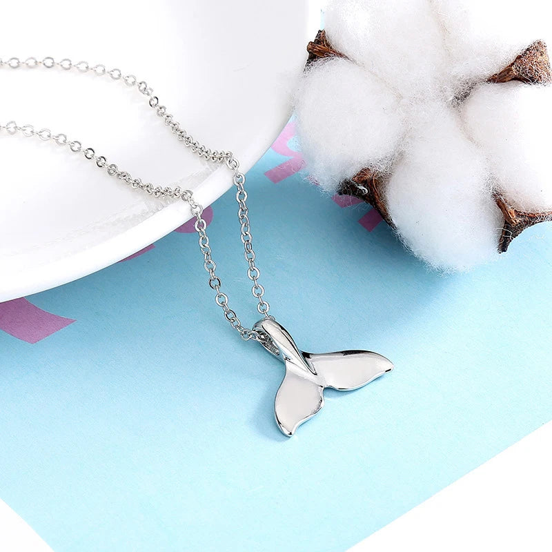 Elegant Mermaid Dolphin Tail Necklace