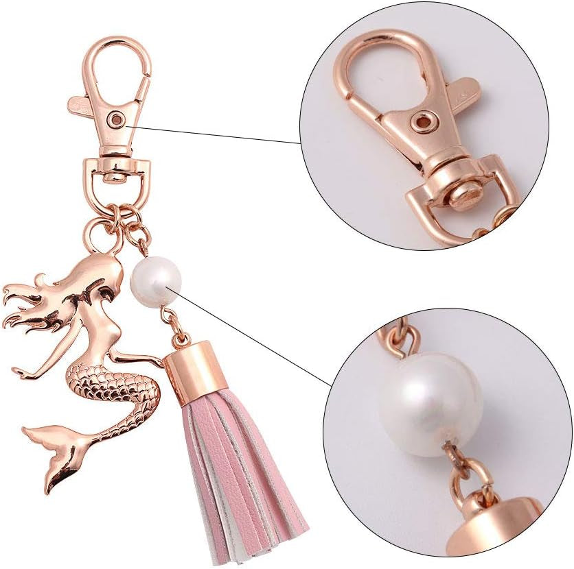 Elegant Mermaid Pearl Keychain