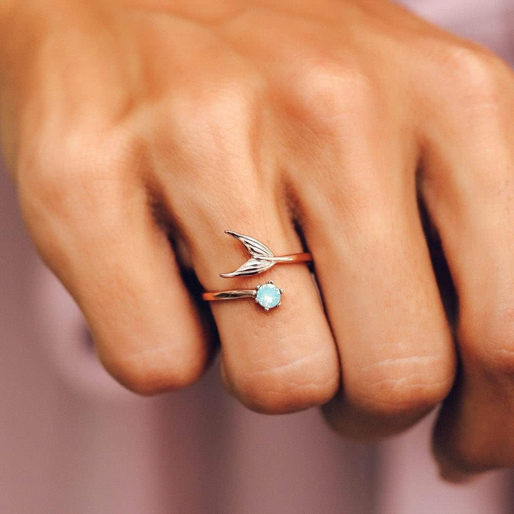 Enchant with Rose Gold Mermaid Fin Opal Ring