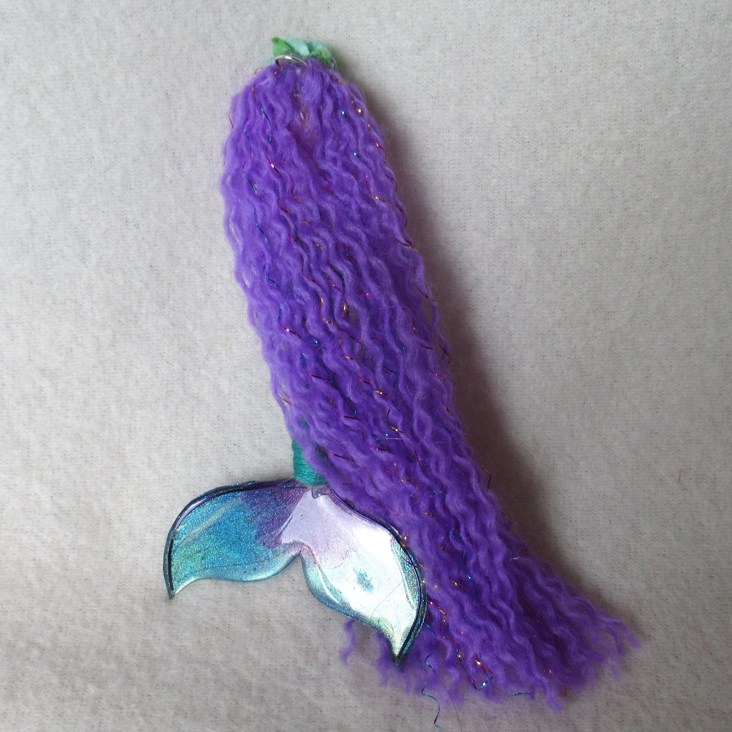 Lavender Enchantress: A whimsical mermaid ornament