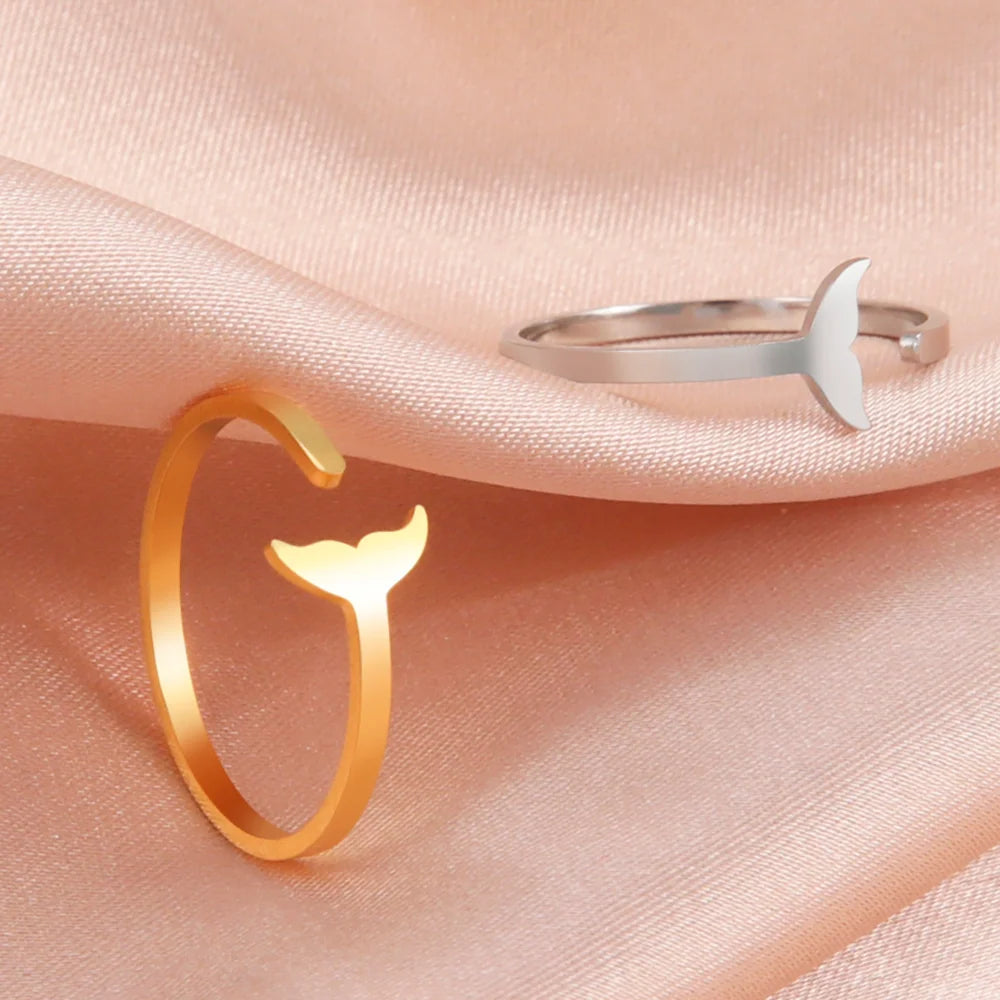 Chic Stainless Steel Whale Ring