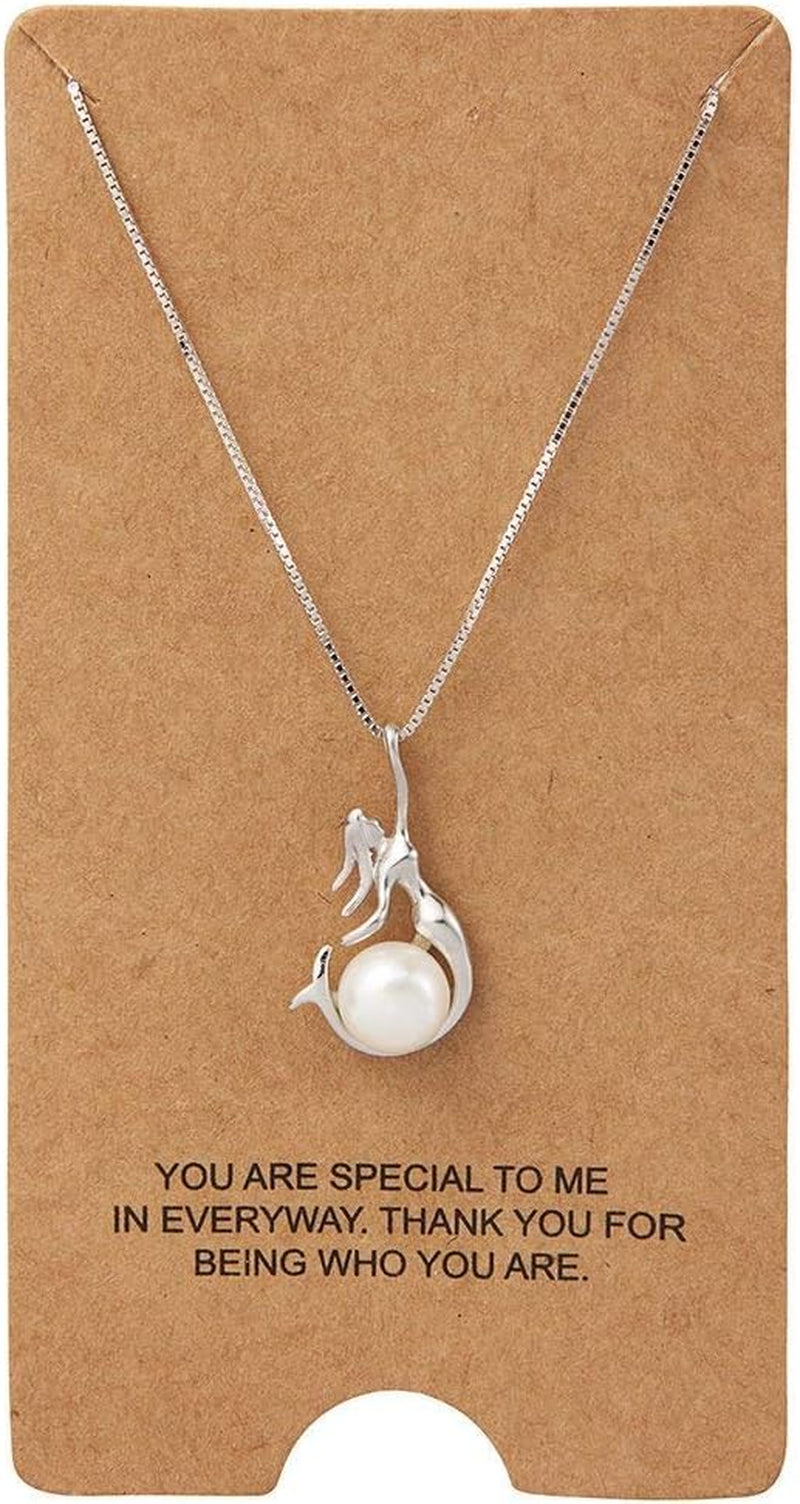 Elegant Mermaid Pearl Pendant Necklace S925