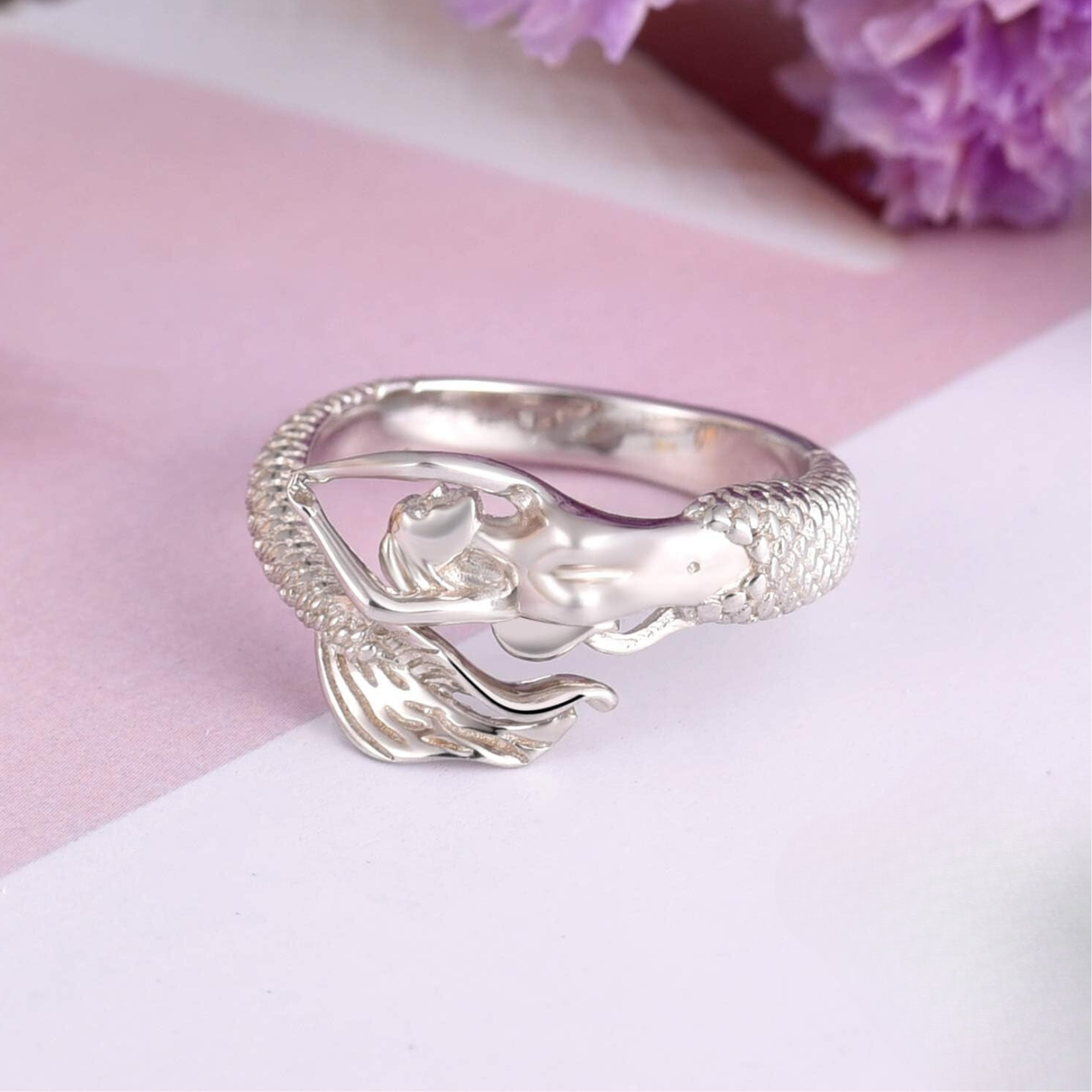 Sterling Silver S925 Mermaid Beauty Mermaid Ring