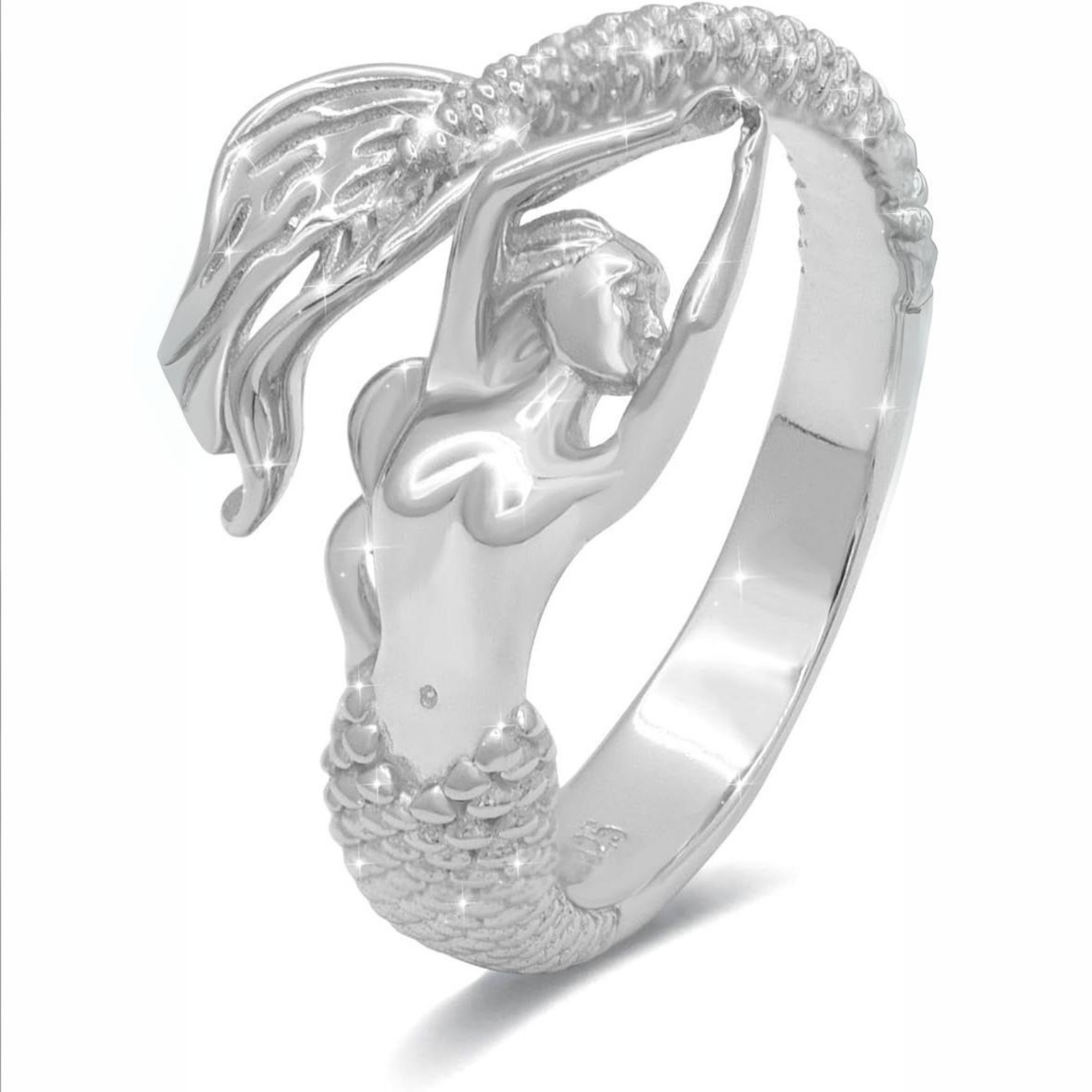 Sterling Silver S925 Mermaid Beauty Mermaid Ring