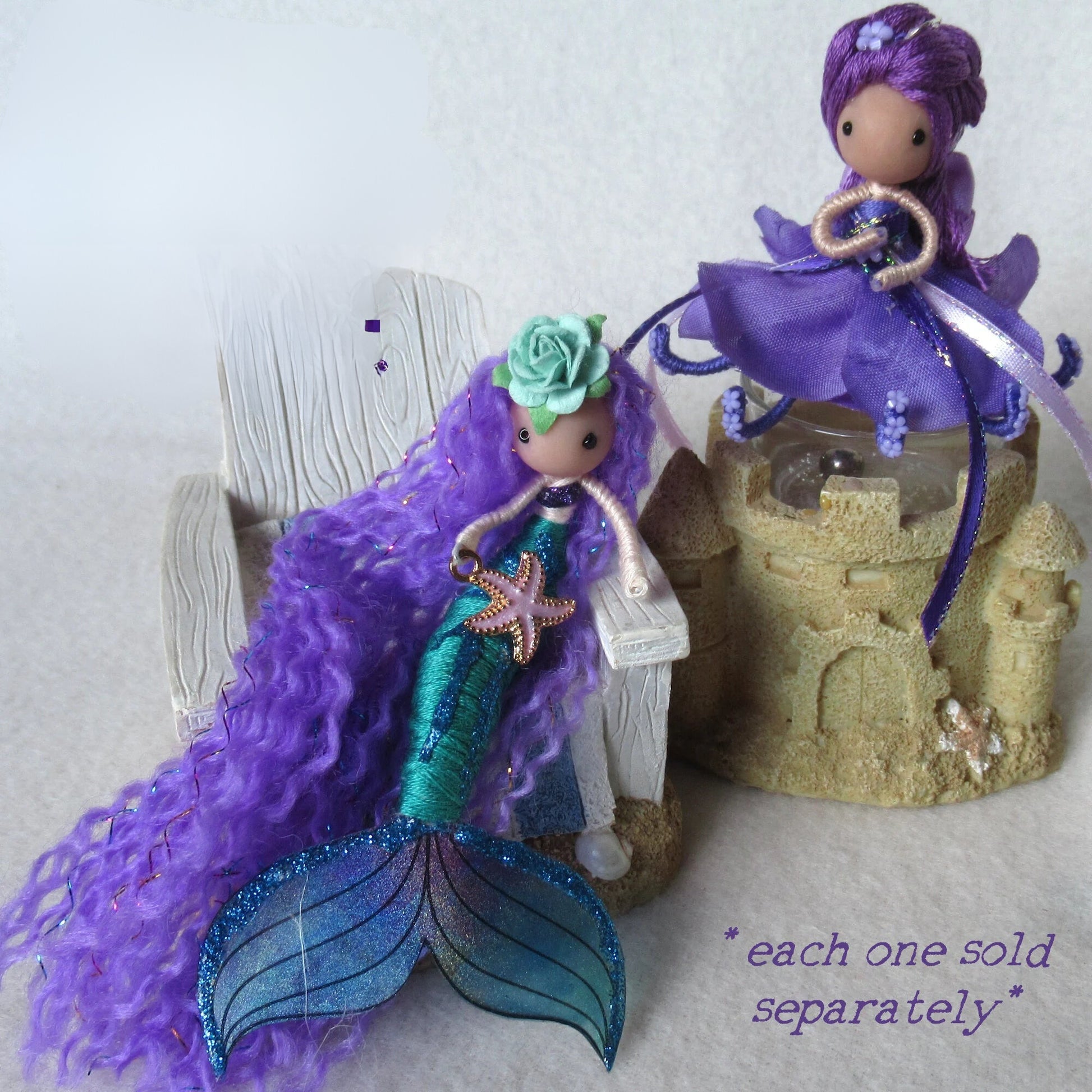 Lavender Enchantress: A whimsical mermaid ornament