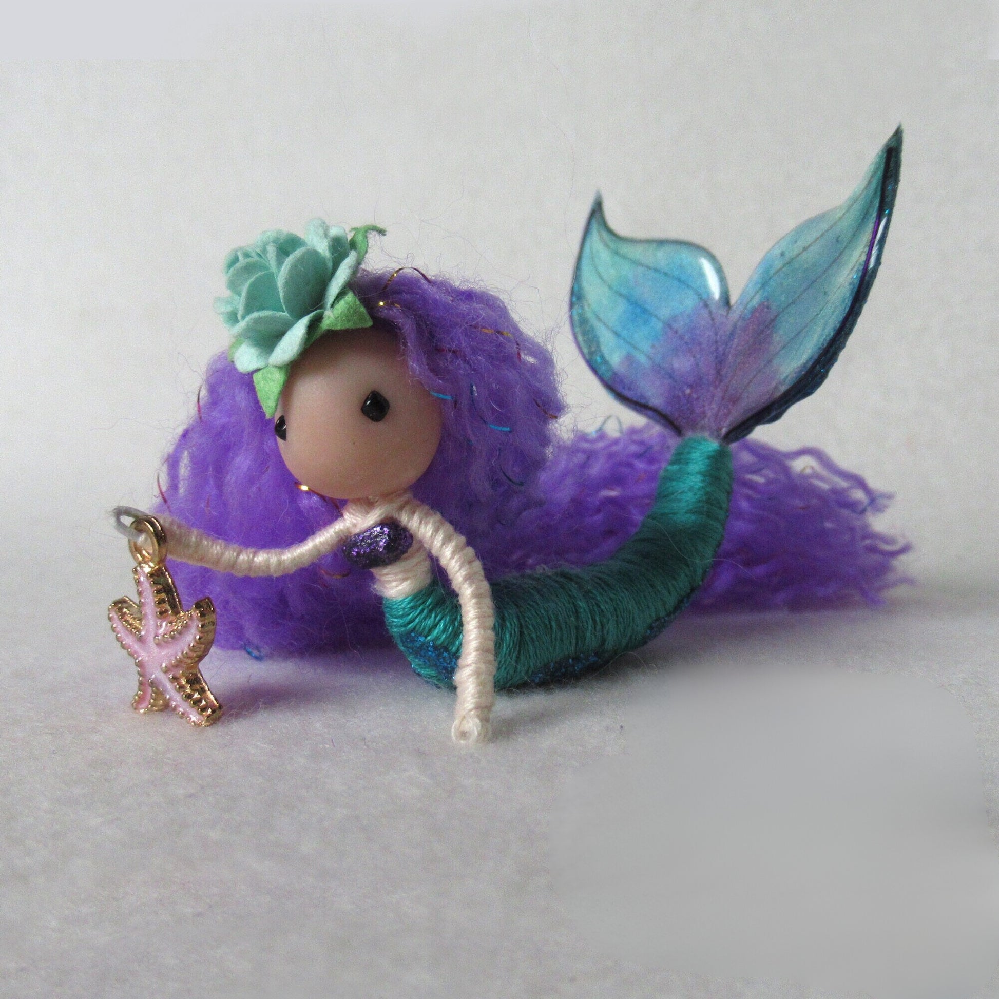 Lavender Enchantress: A whimsical mermaid ornament