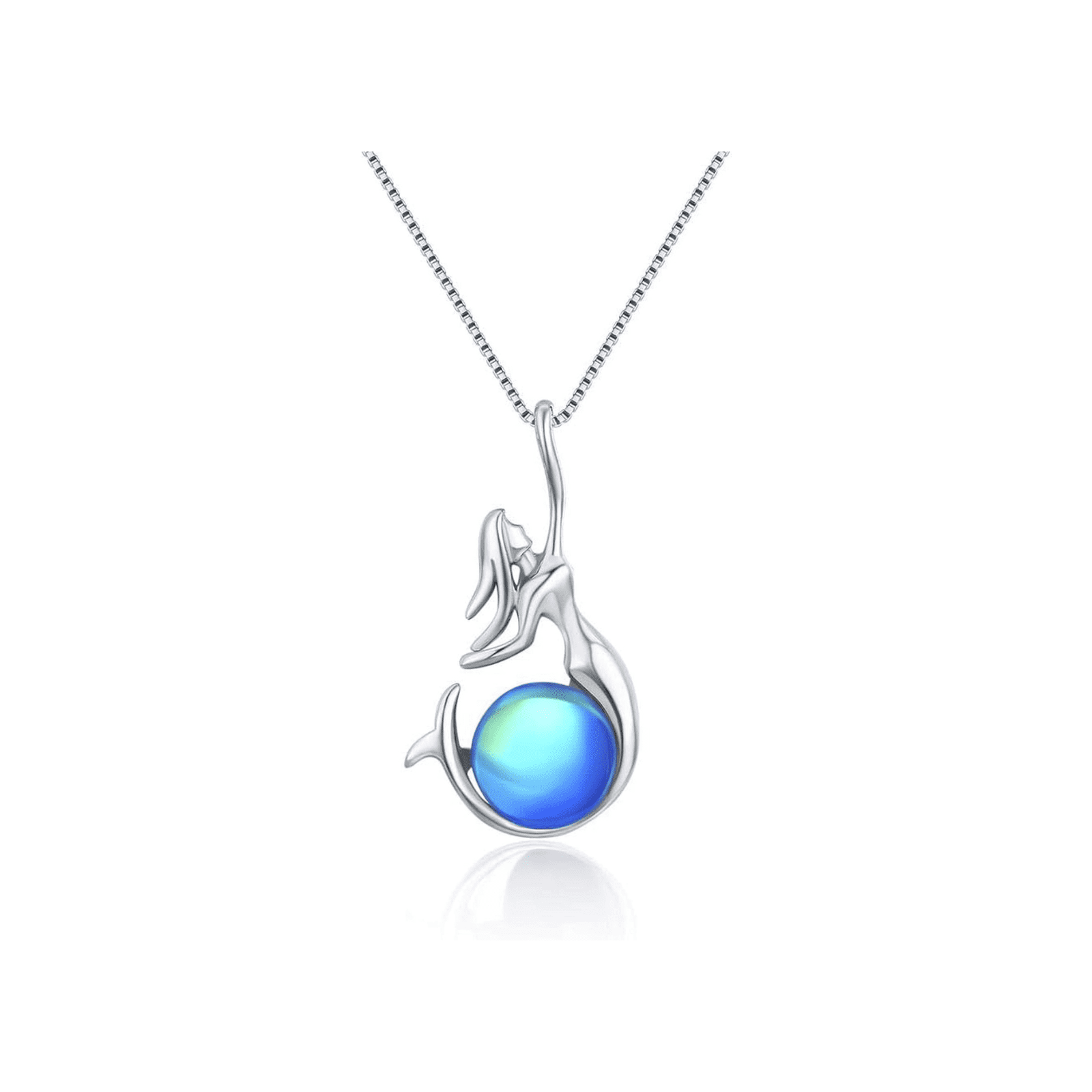 Elegant Mermaid Pearl Pendant Necklace S925