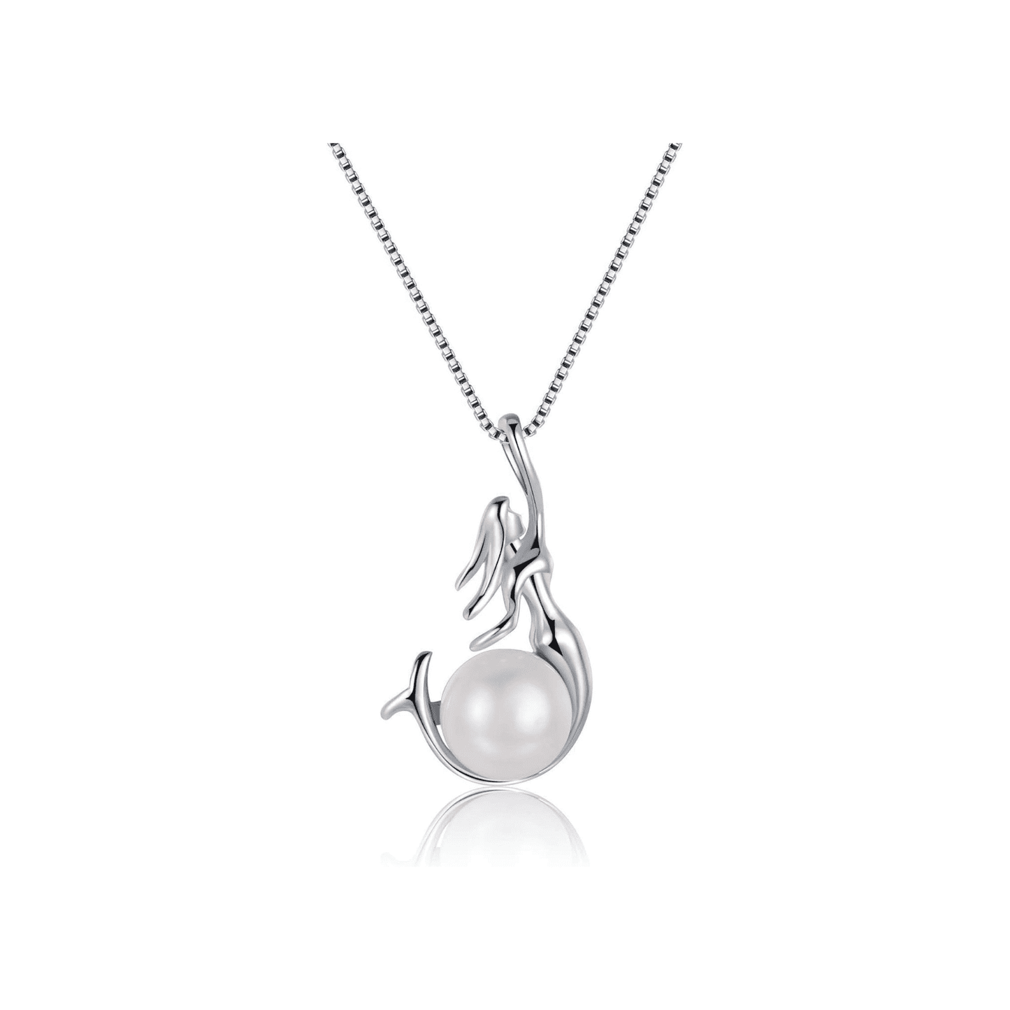 Elegant Mermaid Pearl Pendant Necklace S925