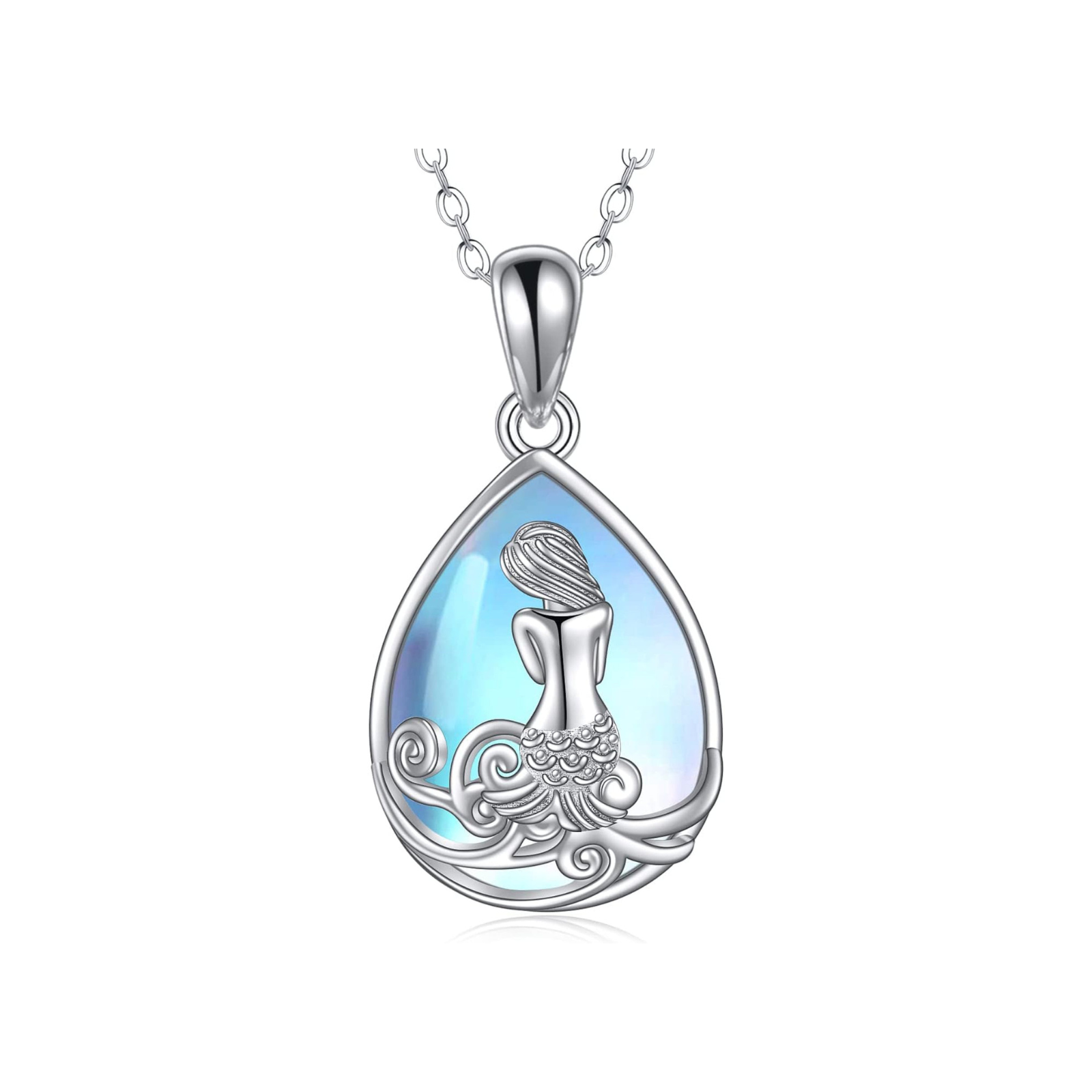 Embrace Oceanic Elegance: Sterling Silver Mermaid Necklace