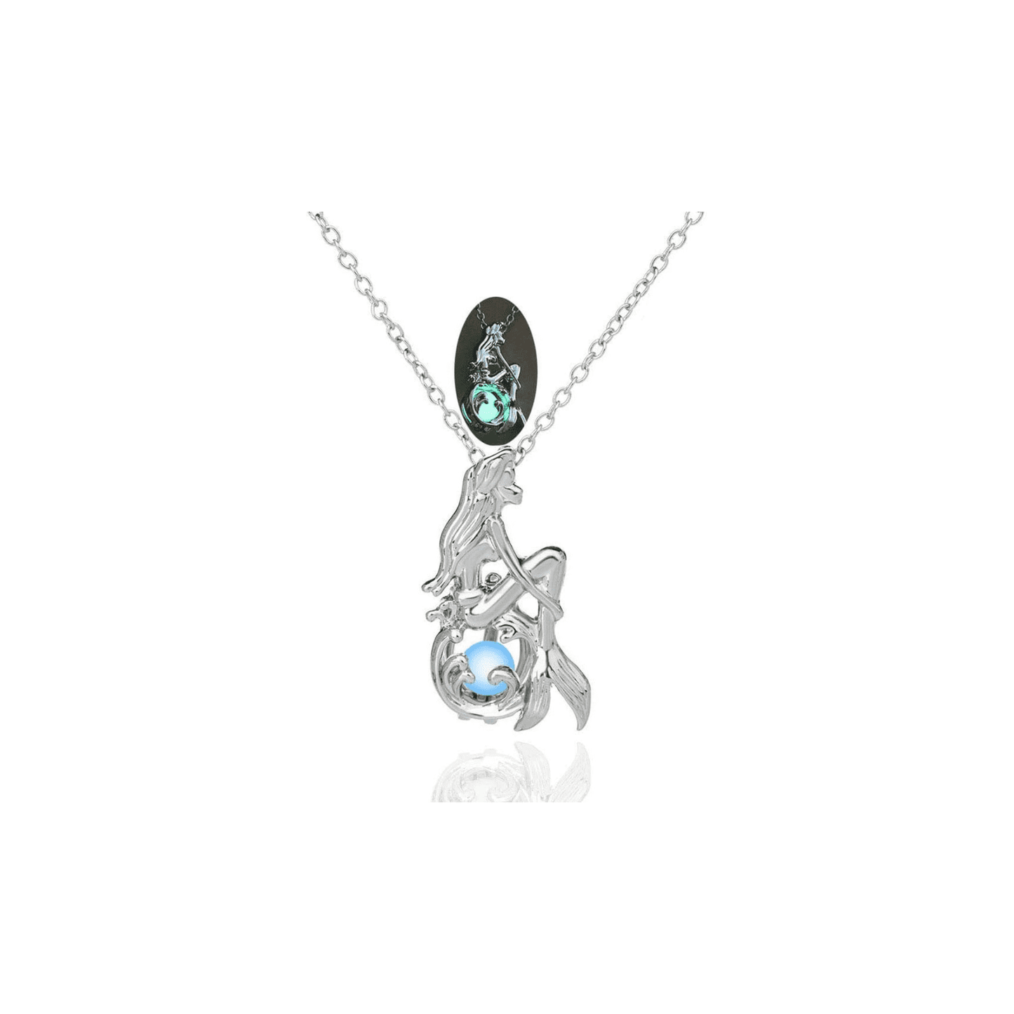 Glowing Mermaid Crystal Pendant Necklace