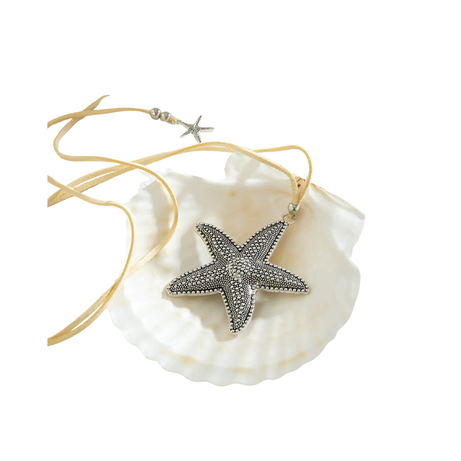 Vintage Starfish Pendant Rope Necklace