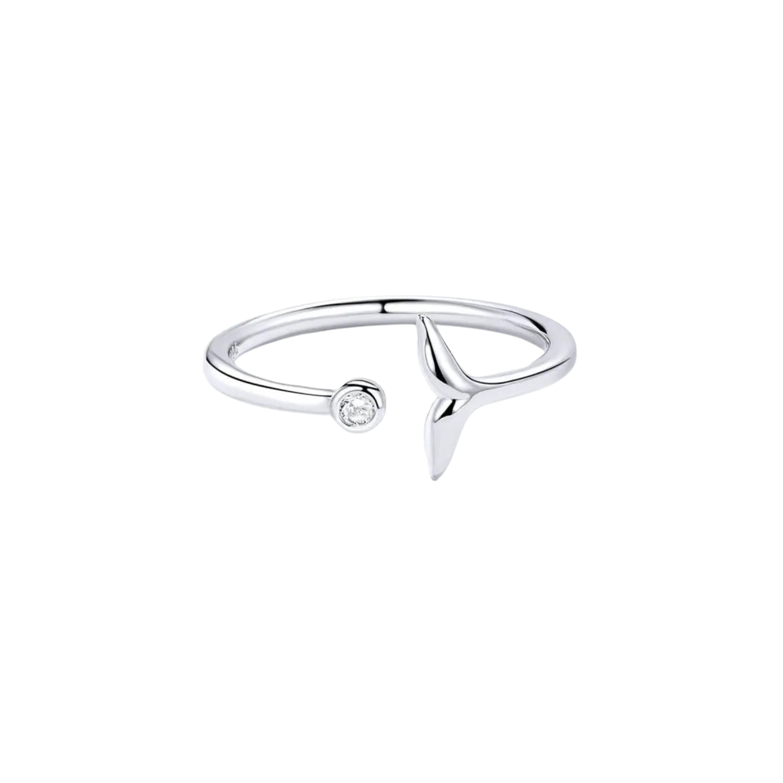 Adjustable 925 Silver Fish Tail Ring