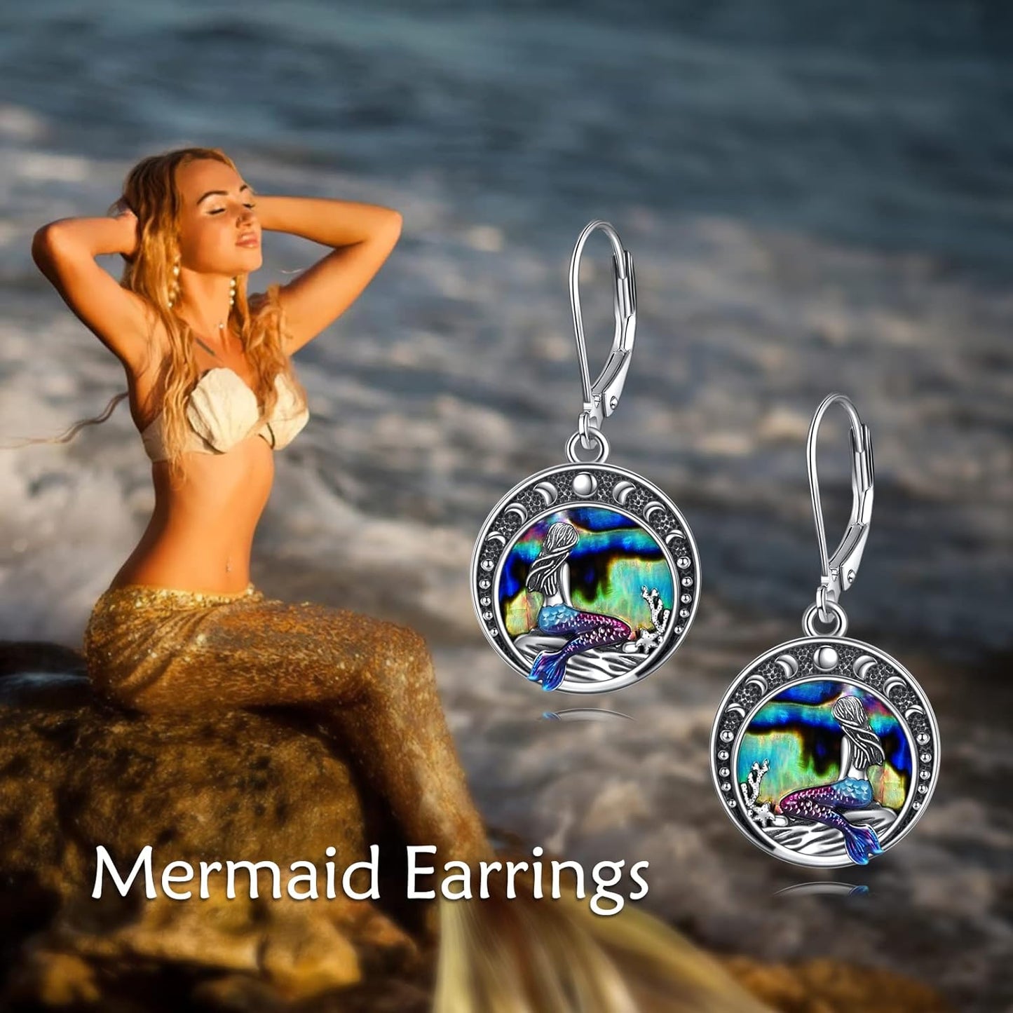 Embrace Ocean Elegance with Abalone Mermaid Earrings