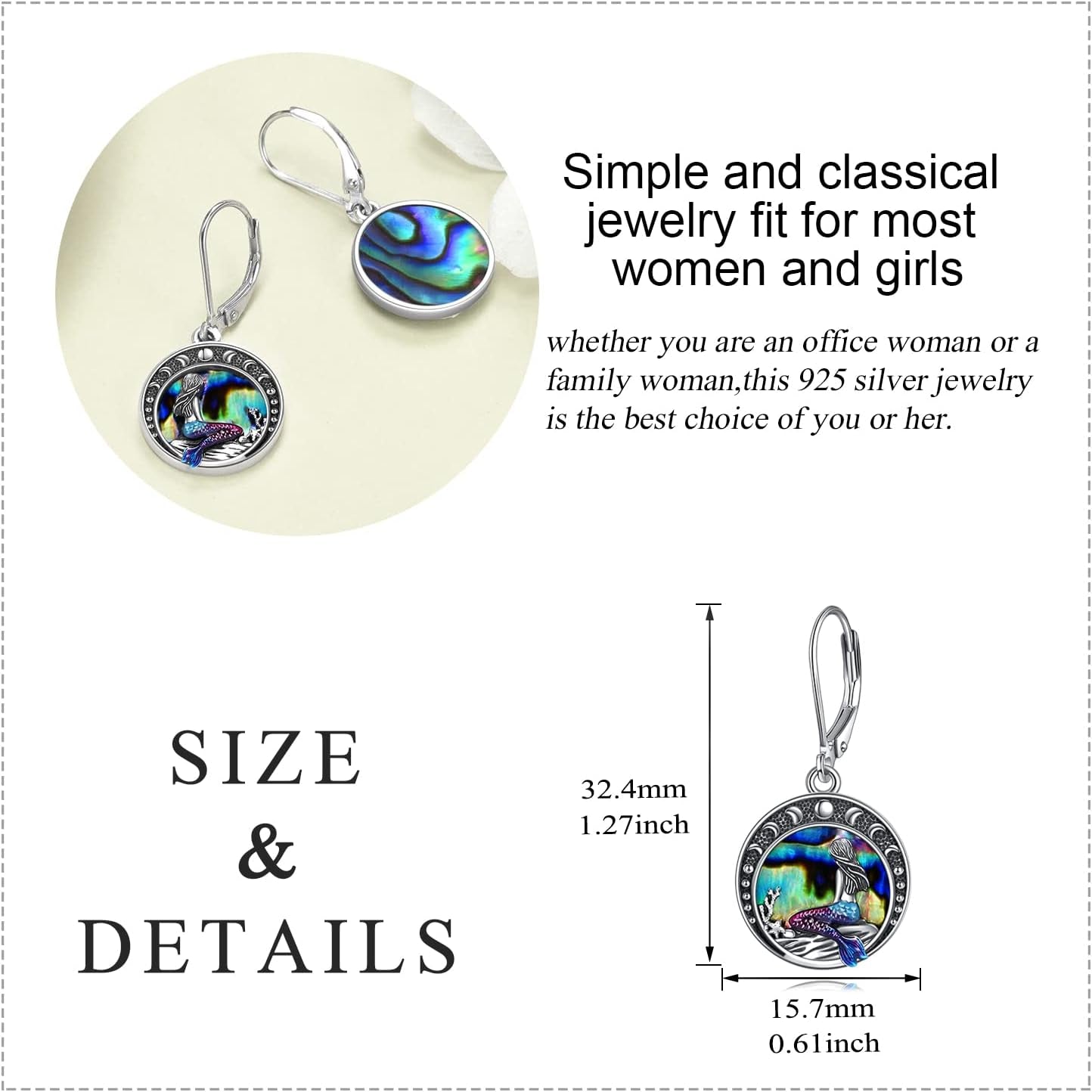 Embrace Ocean Elegance with Abalone Mermaid Earrings