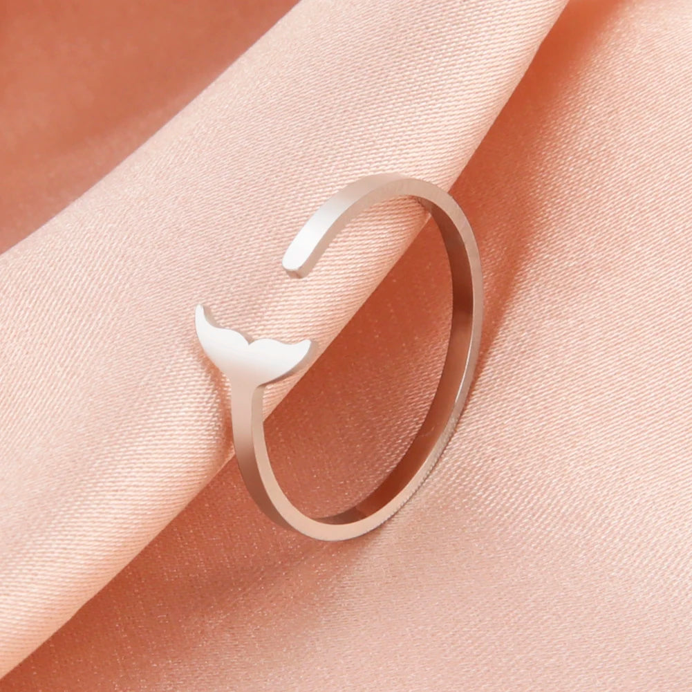 Chic Stainless Steel Whale Ring