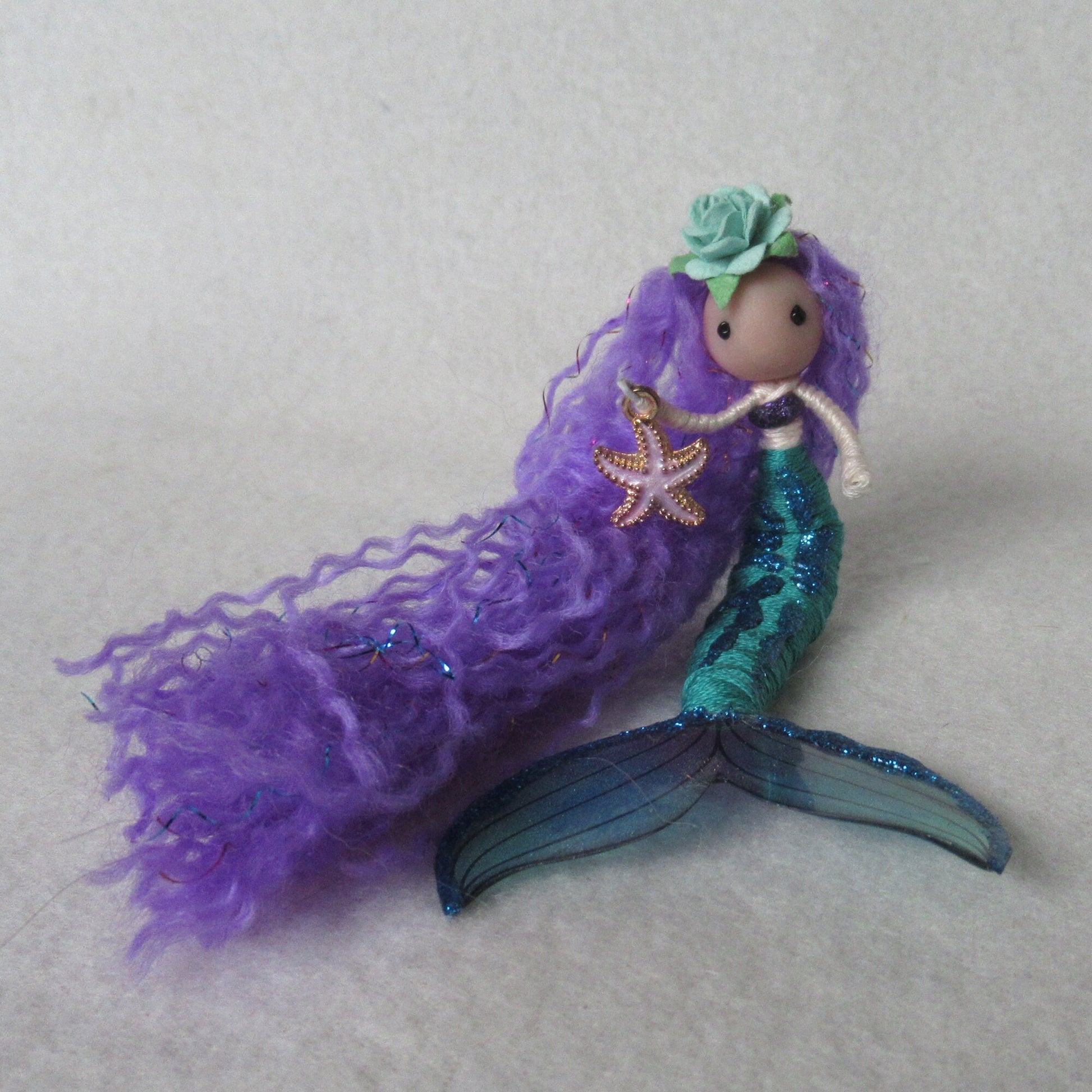 Lavender Enchantress: A whimsical mermaid ornament