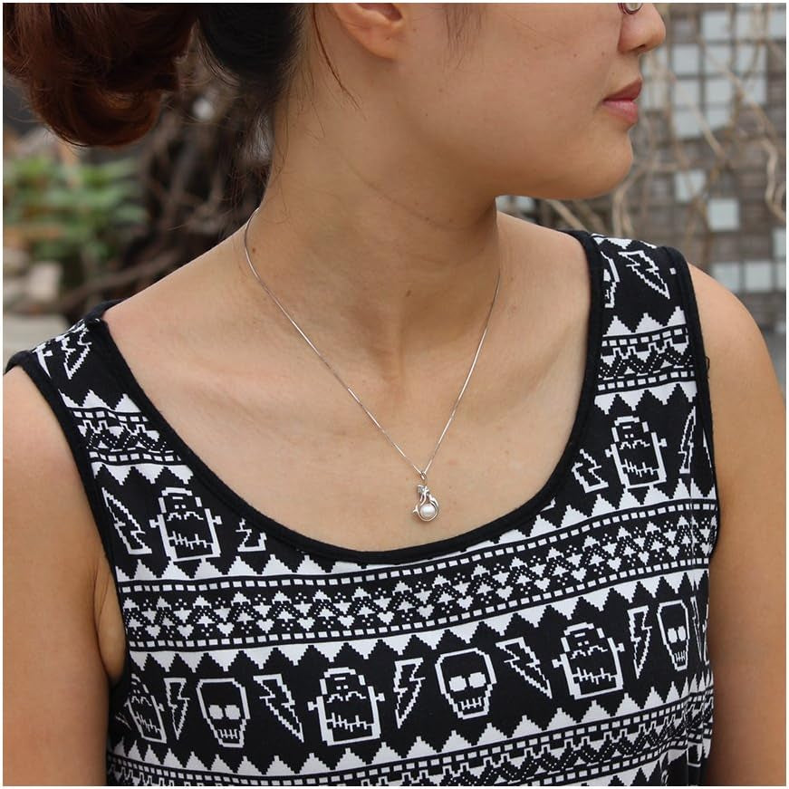 Elegant Mermaid Pearl Pendant Necklace S925