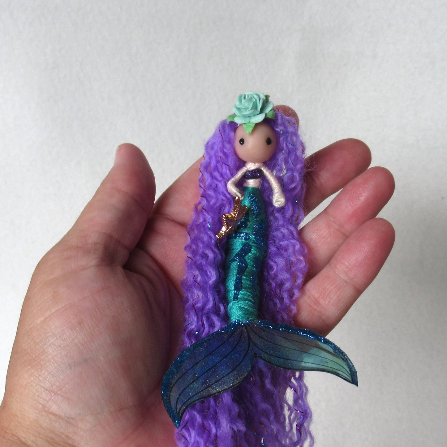 Lavender Enchantress: A whimsical mermaid ornament