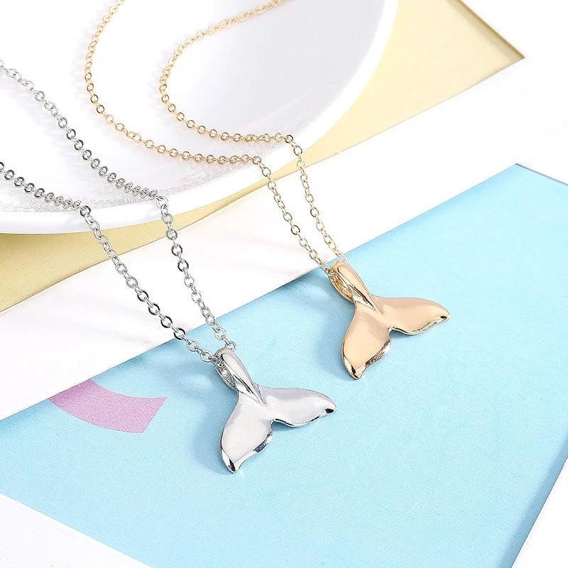 Elegant Mermaid Dolphin Tail Necklace