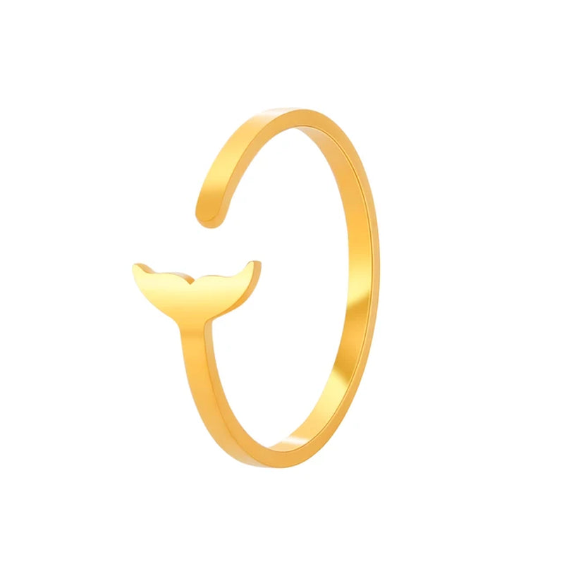 Chic Stainless Steel Whale Ring