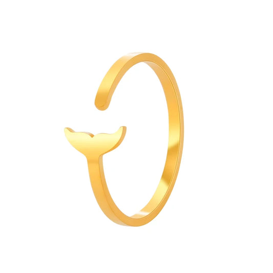 Chic Stainless Steel Whale Ring