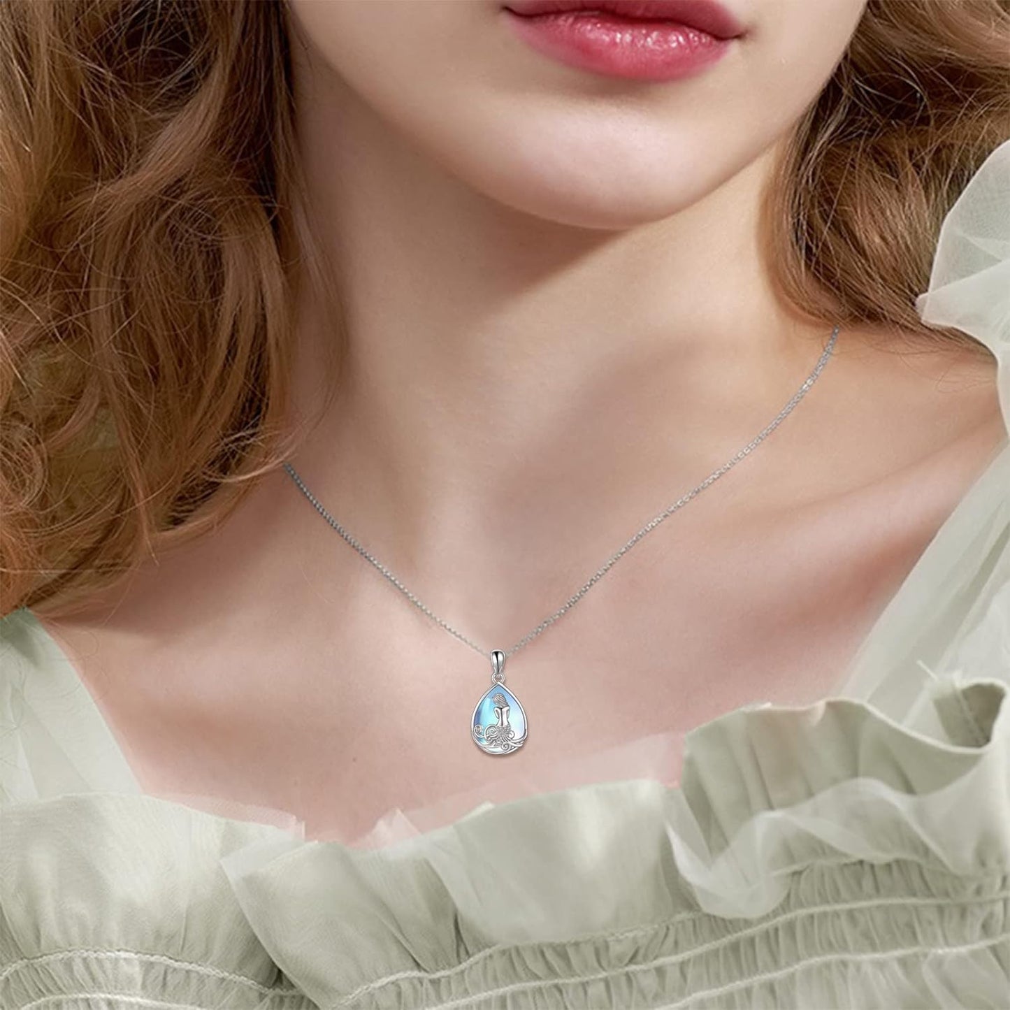 Embrace Oceanic Elegance: Sterling Silver Mermaid Necklace