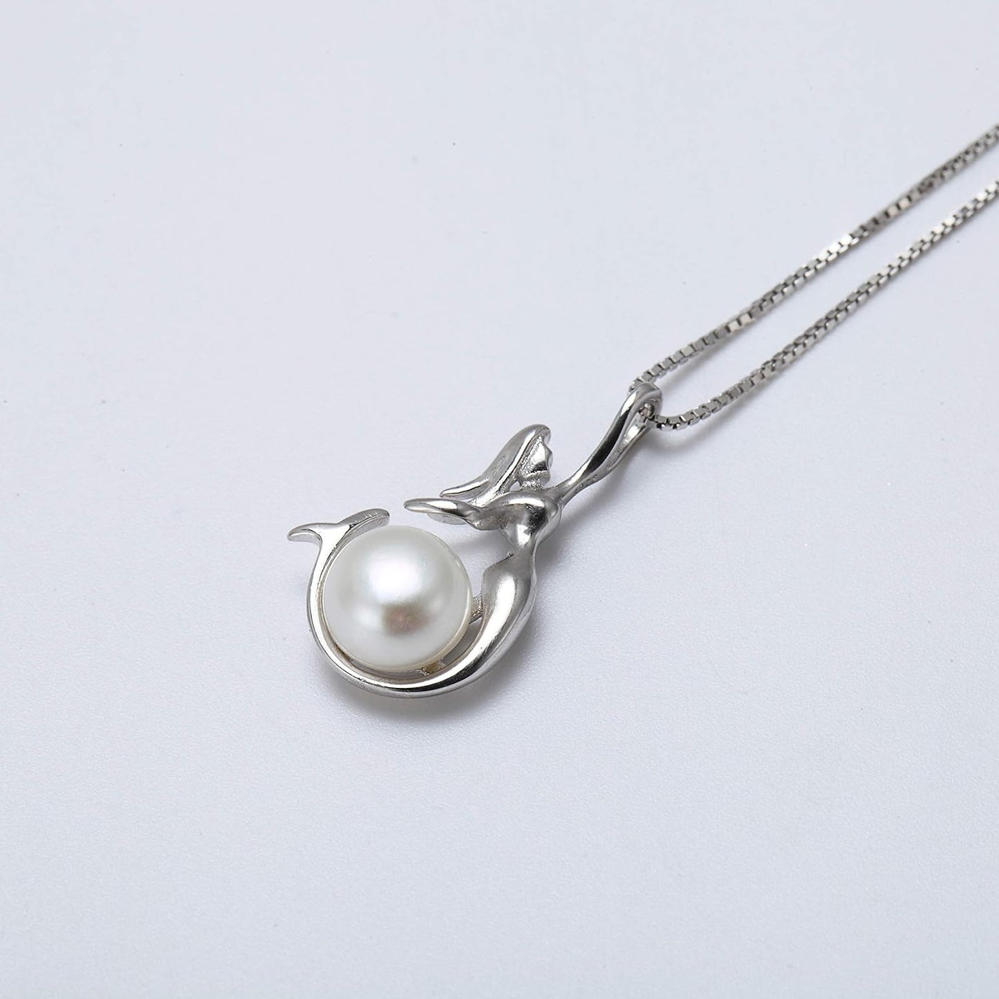 Elegant Mermaid Pearl Pendant Necklace S925