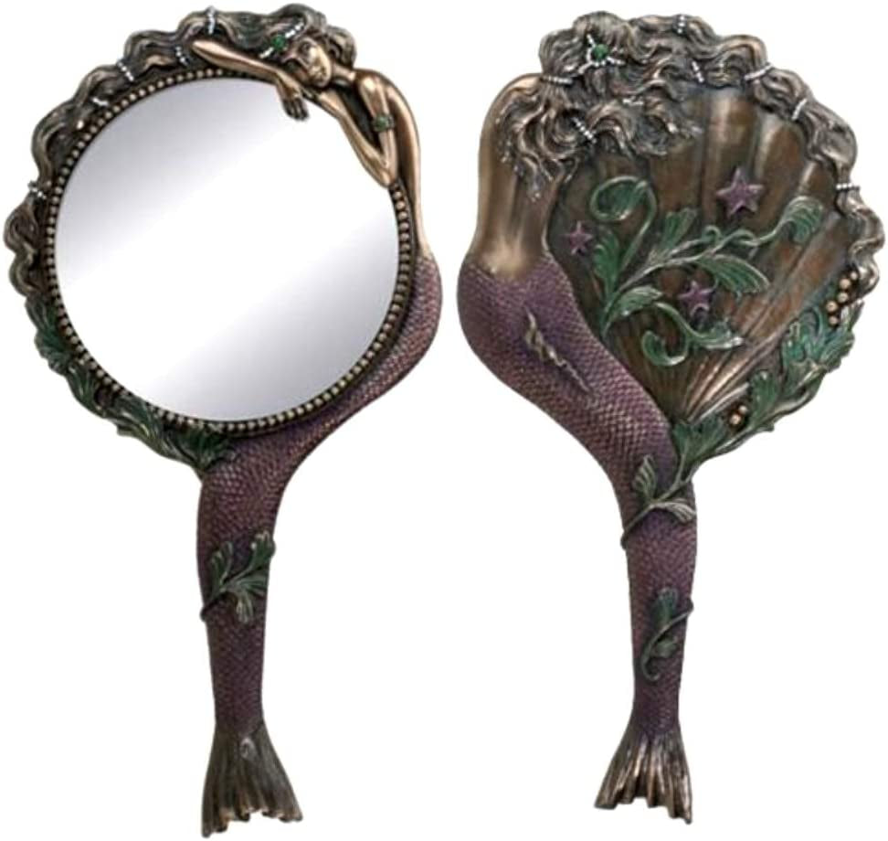 Vintage Mermaid Nymph Hand Mirror: Unique Decor