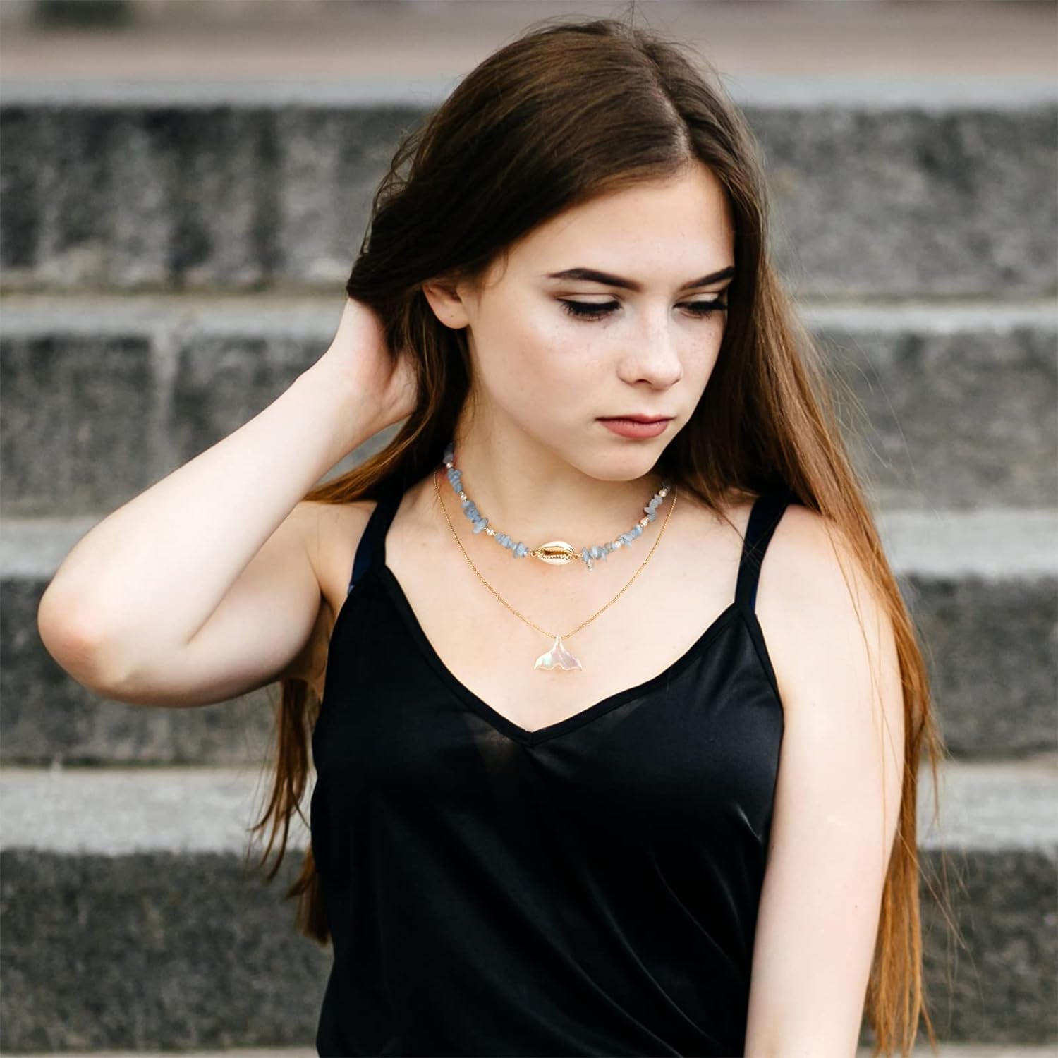 Layered Necklace:  Mermaid Chic Summer Accessory