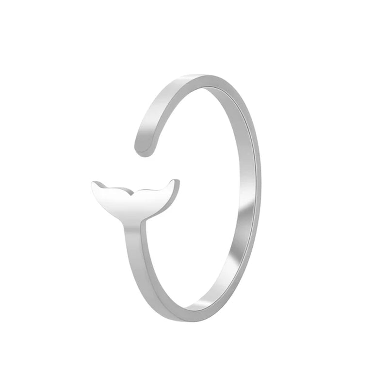 Chic Stainless Steel Whale Ring