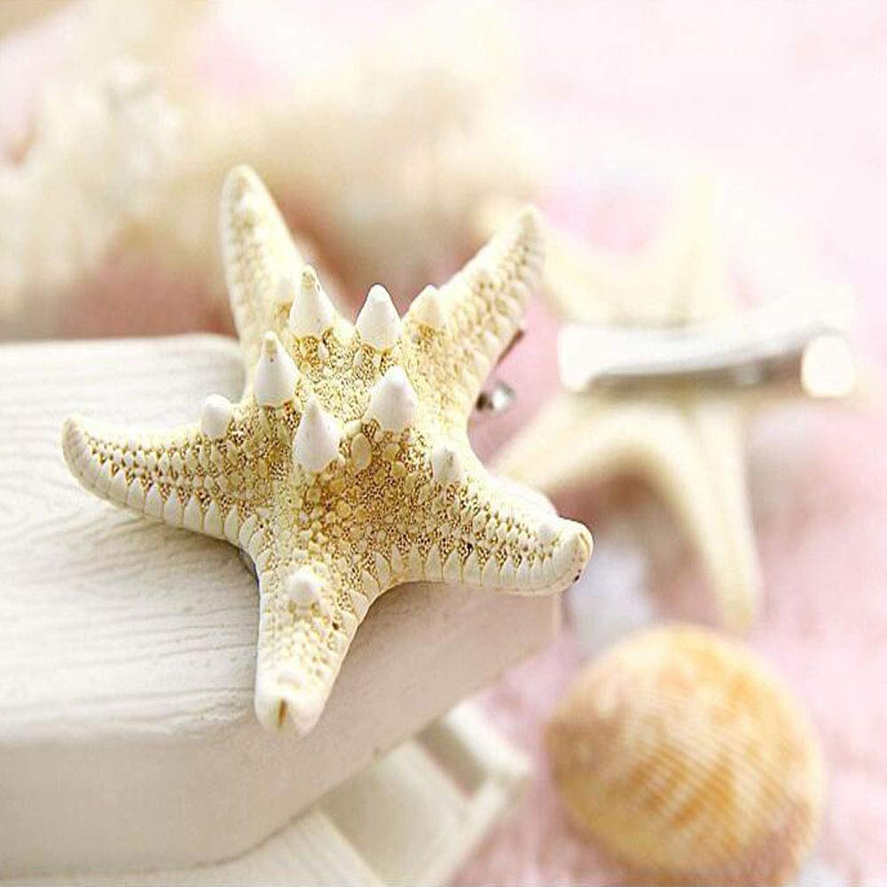 2 Pcs Starfish Hair Clip Resin Beach Sea Star Hair Pins Mermaid Hair Clips Accessories for Women and Girls