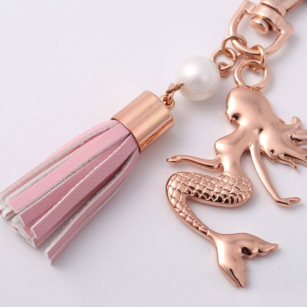 Elegant Mermaid Pearl Keychain